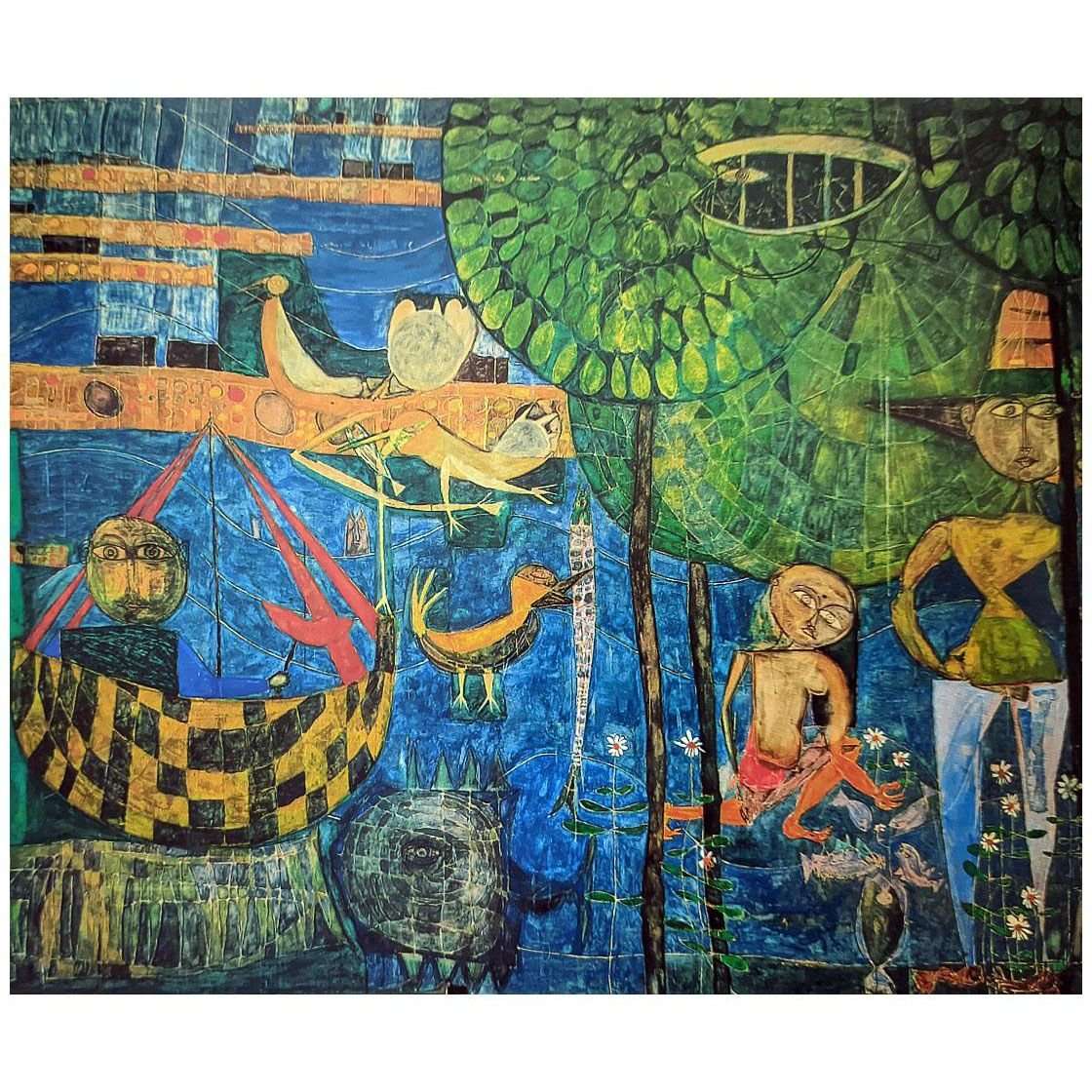  Friedensreich Hundertwasser. Land der Menchen, Vogel und Schiffe. 1950