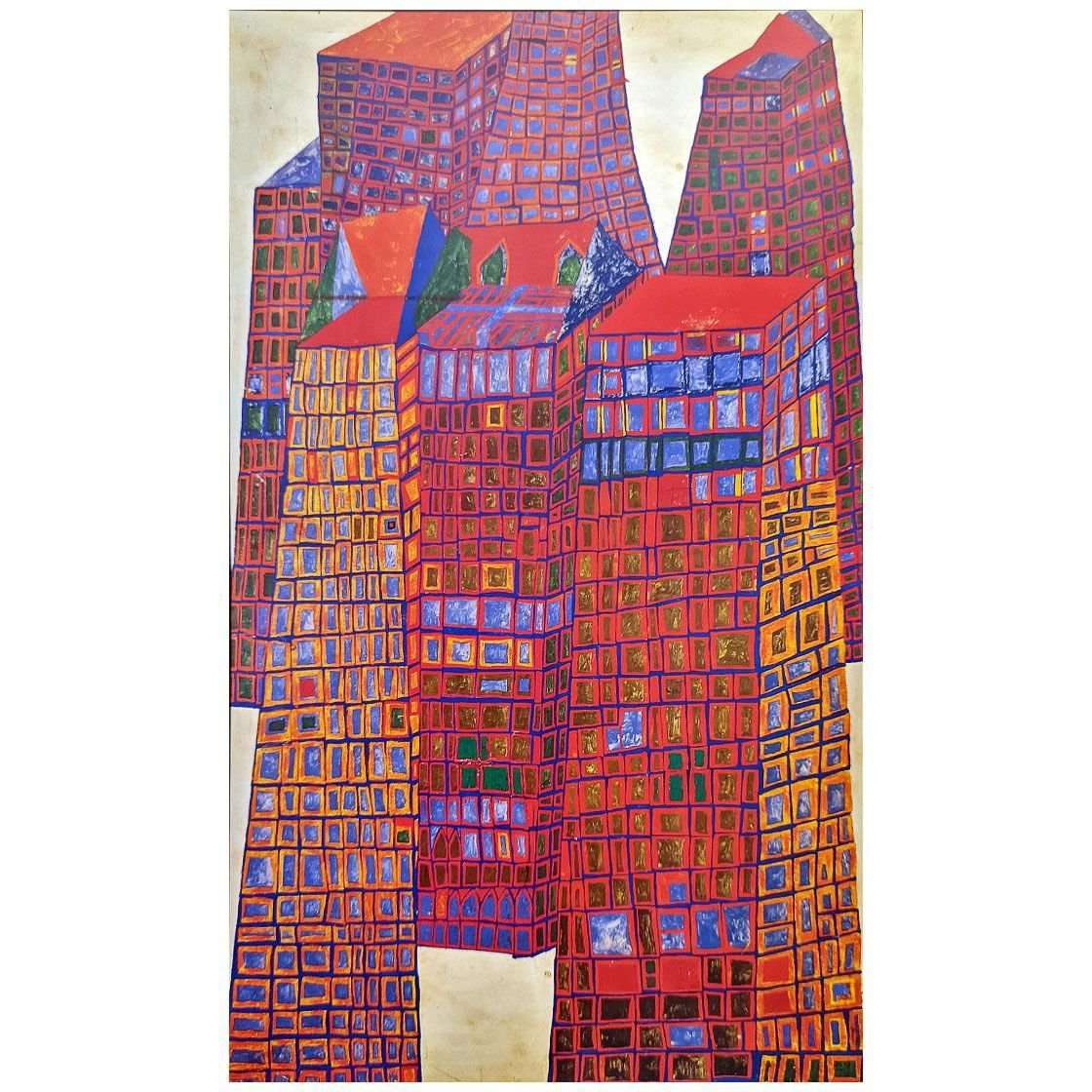  Friedensreich Hundertwasser. Blutende Hauser. 1952