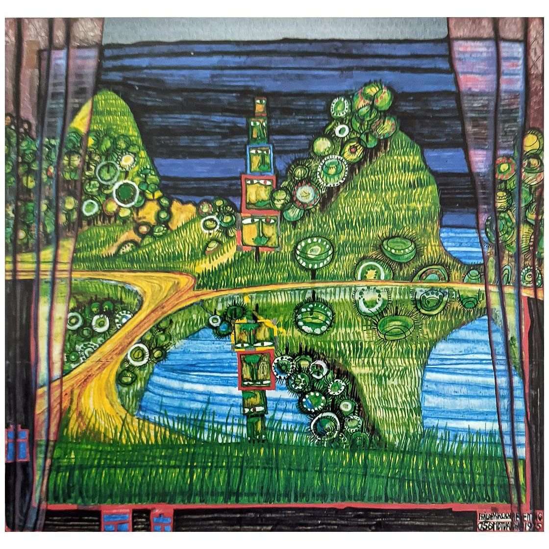  Friedensreich Hundertwasser. Anipode Insel, Neuseeland. 1975