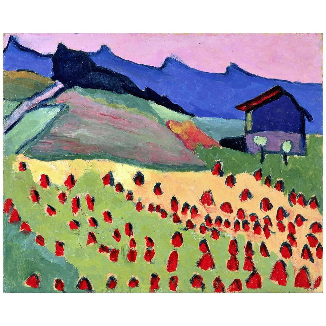  Gabriele Munter. Landscape with Cottage in the Sunset. 1908. Private Collection
