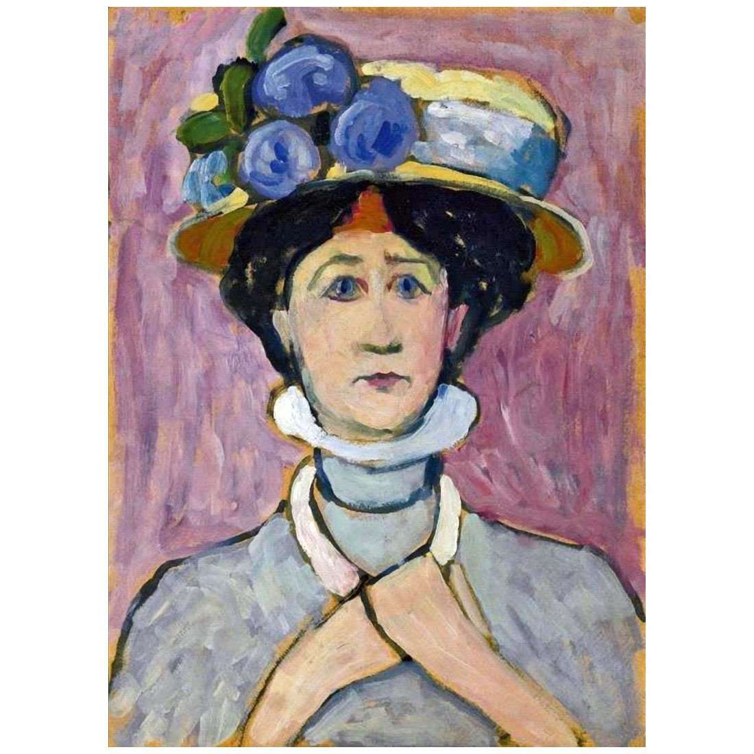  Gabriele Munter. Self Portrait in Hat. 1909. Lenbachhaus, Munchen