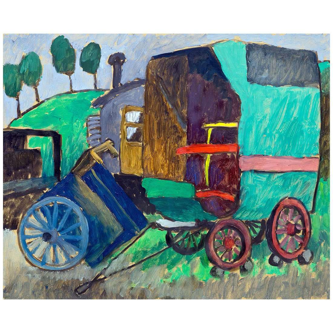  Gabriele Munter. Gypsy Caravan II. 1930. Private Gallery