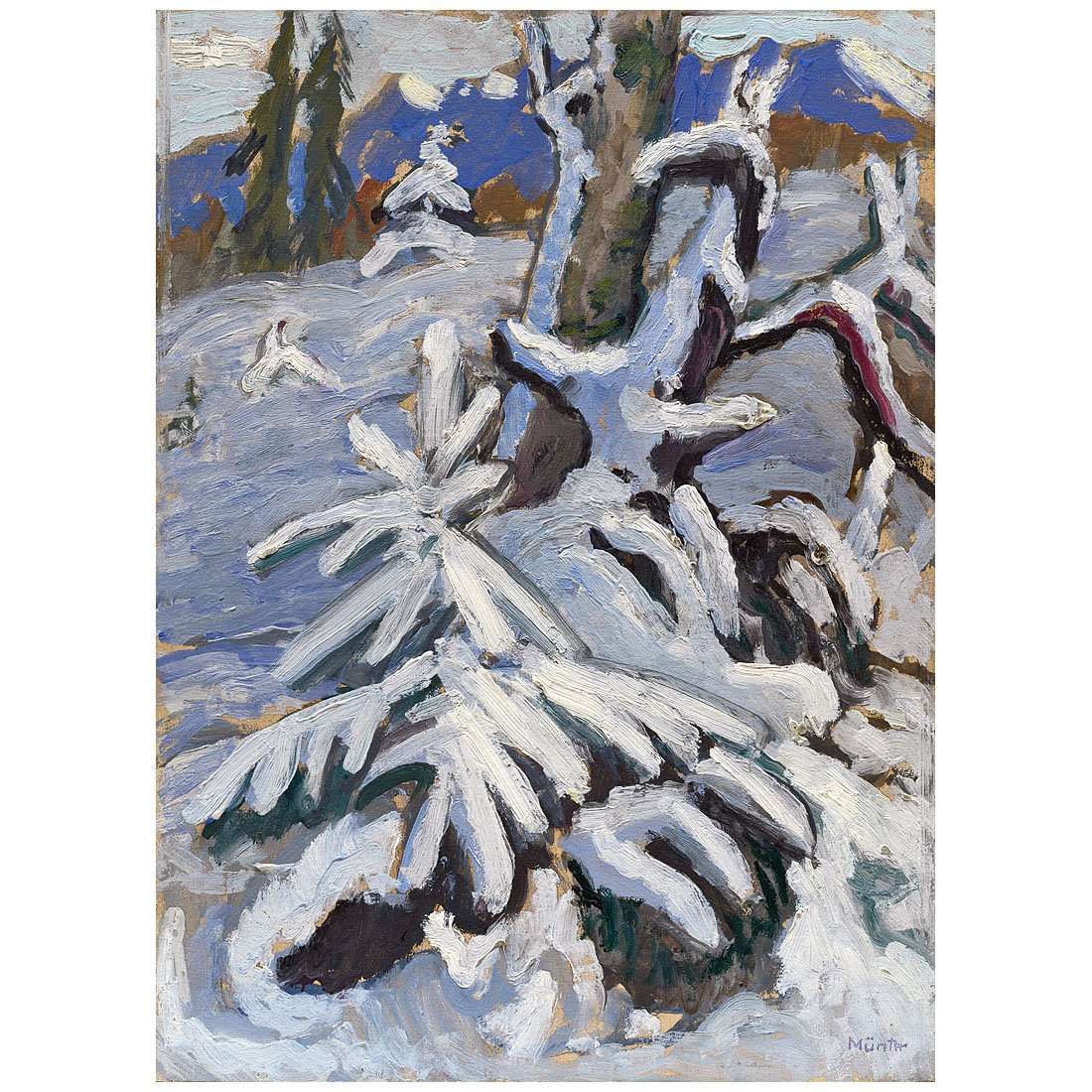  Gabriele Munter. Winter Scene. 1933. Guggenheim Museum
