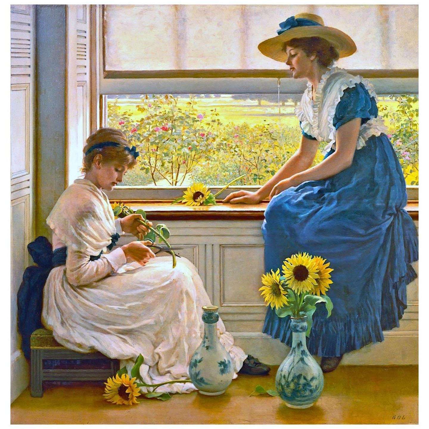  George Dunlop Leslie. Sun and Moon Flowers. 1890. Guildhall Art Gallery London