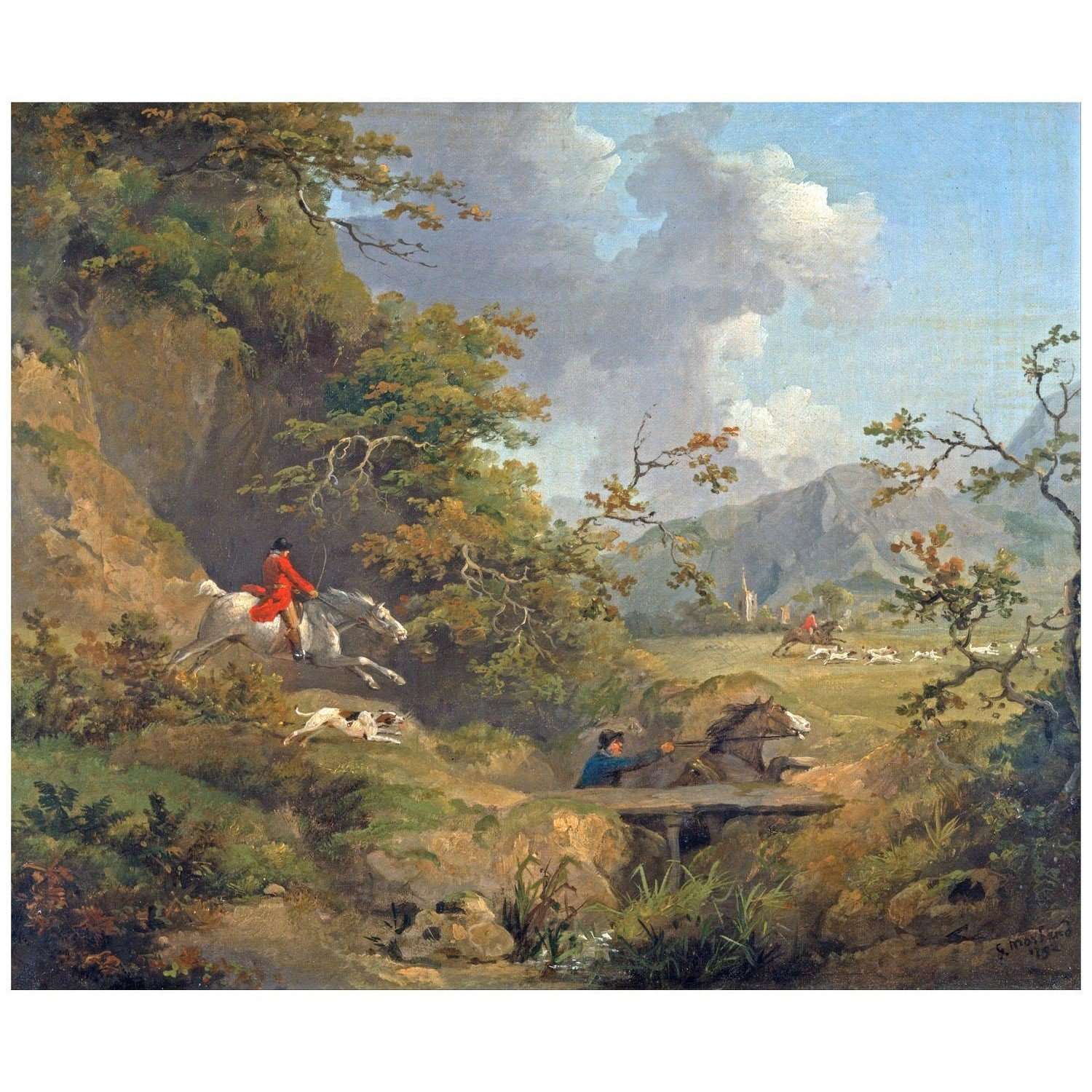  George Morland. Foxhunting in Hilly Country. 1792. Yale Center for British Art