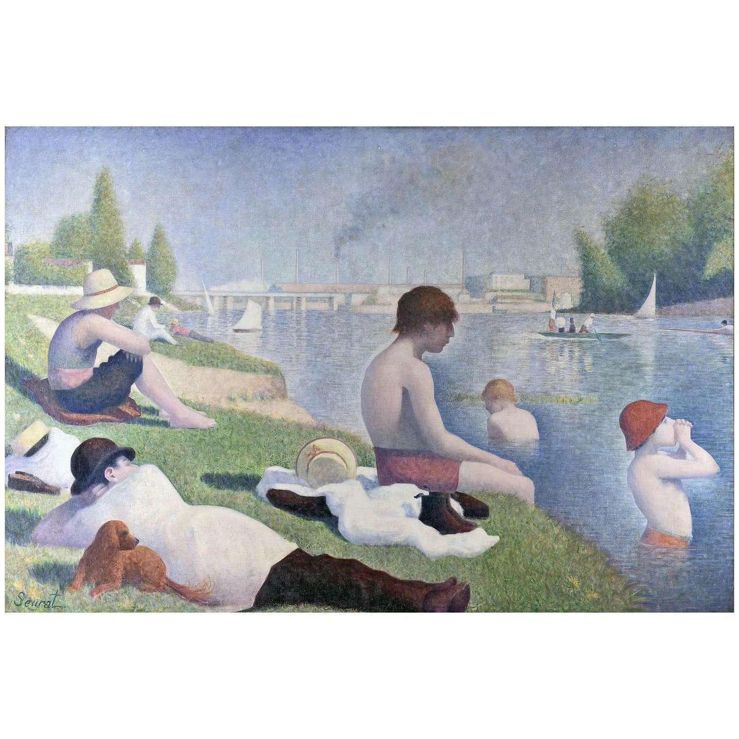 Georges Seurat. Une baignade ? Asni?res. 1884. National Gallery London