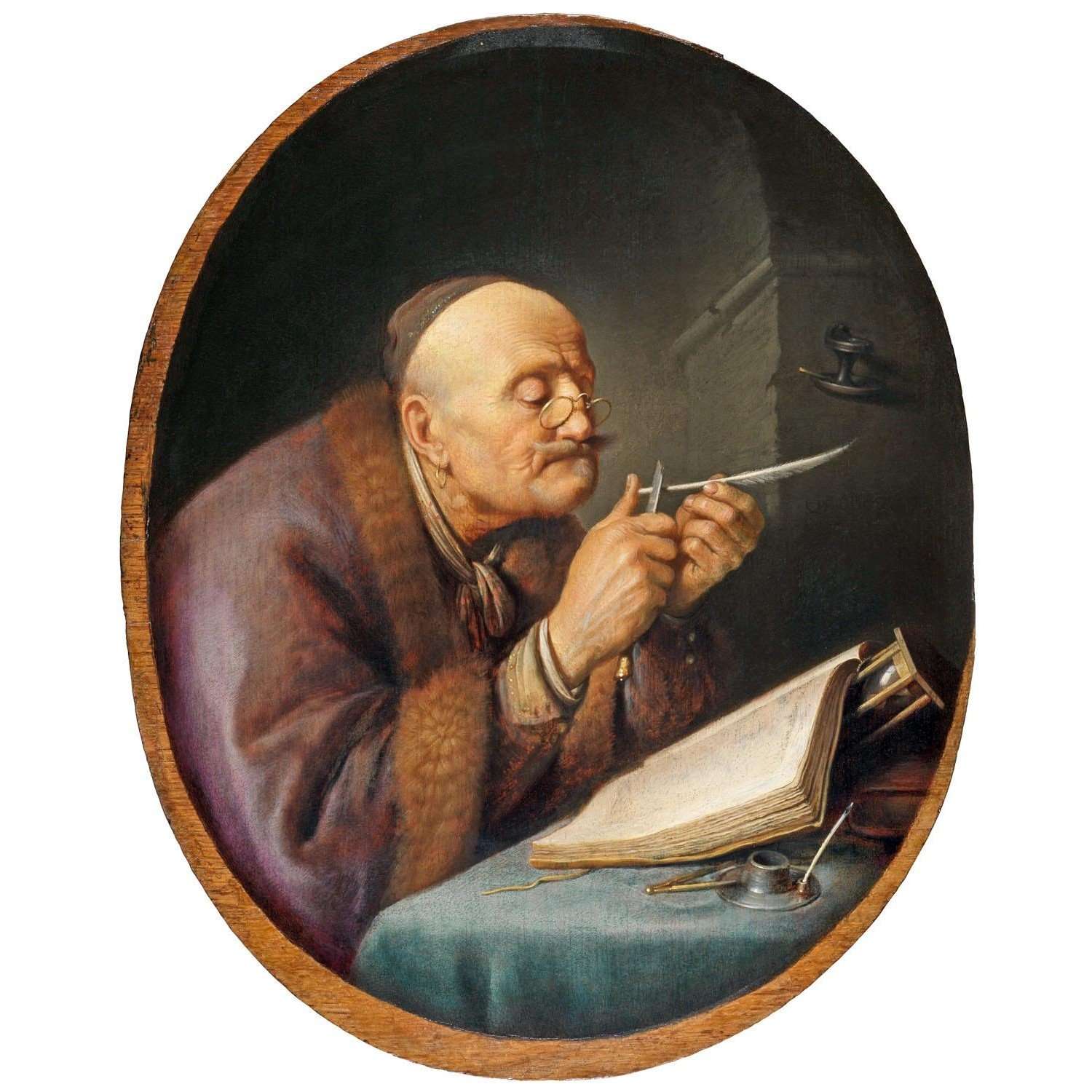  Gerrit Dou. Scholar Sharpening his Quill. 1630. Leiden Collection