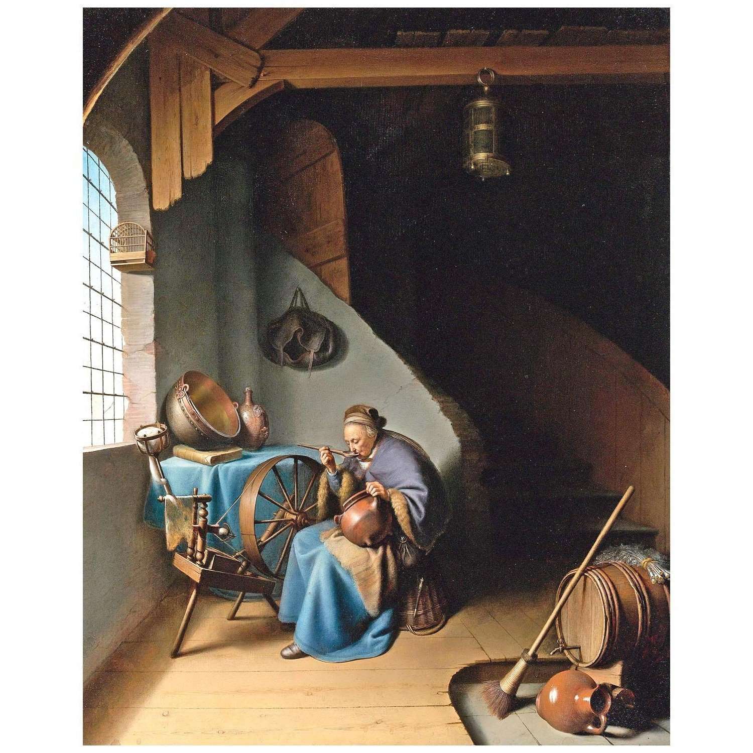  Gerrit Dou. Woman Eating Porridge. 1637. Leiden Collection