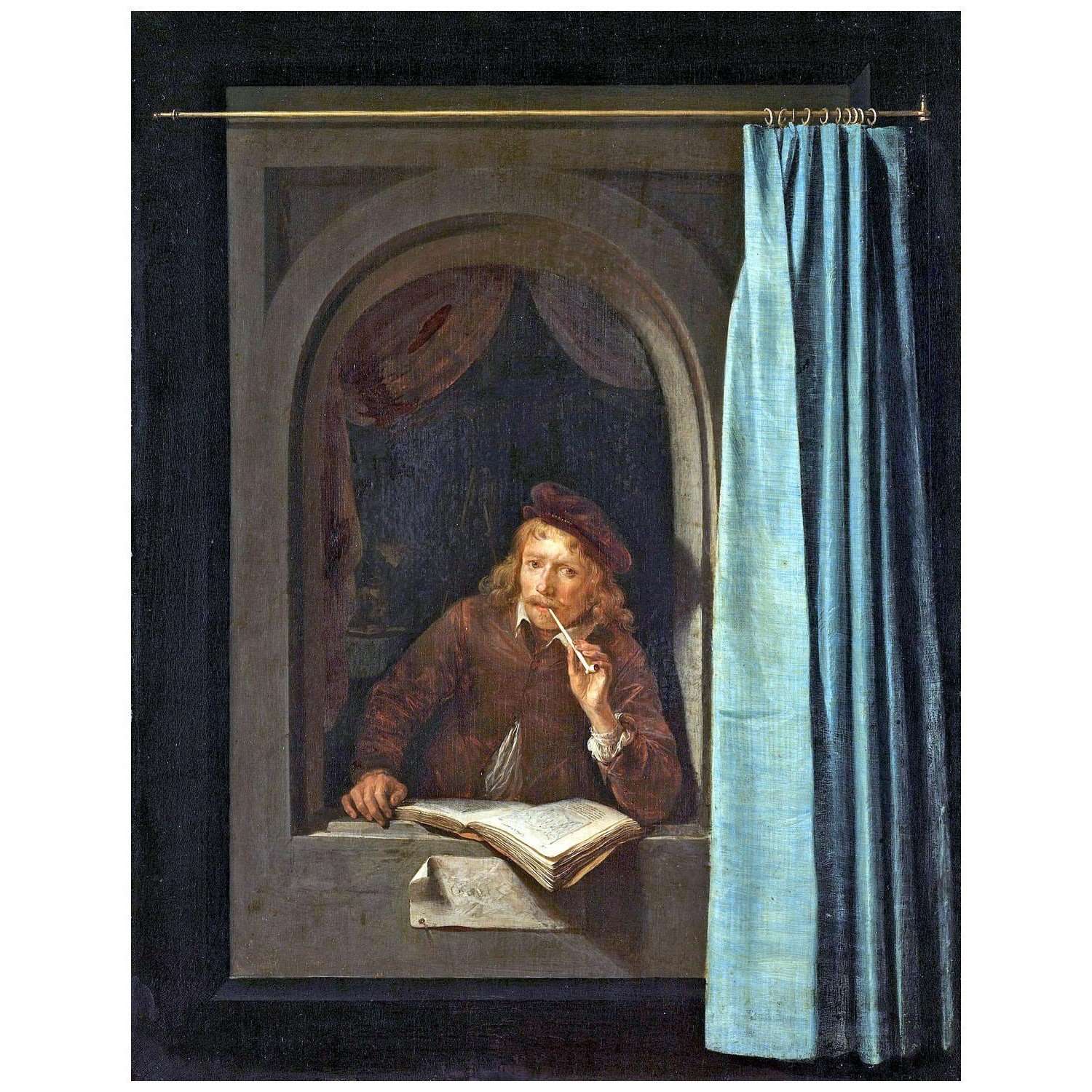  Gerrit Dou. Man Smoking a Pipe (Self-Portrait). 1650. Rijksmuseum Amsterdam