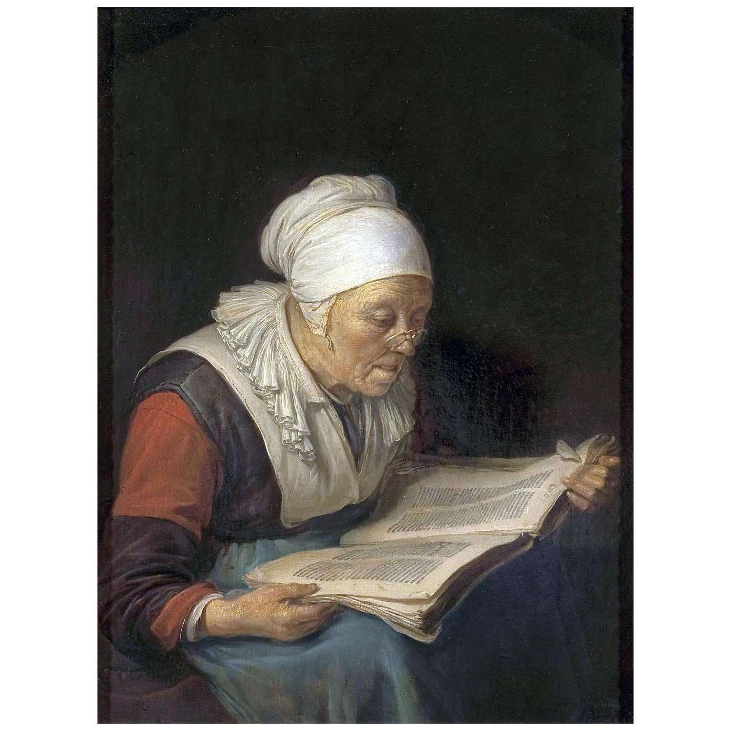  Gerrit Dou. Old Woman Reading a Book. 1660. Hermitage Museum