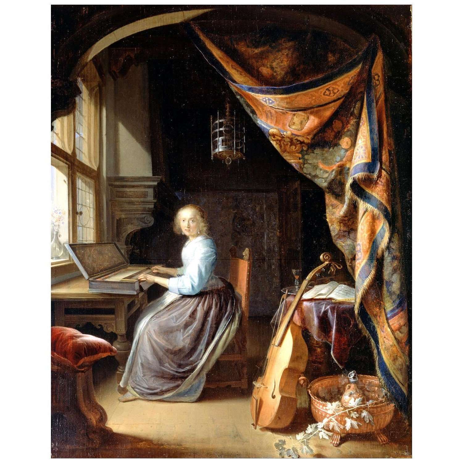  Gerrit Dou. Woman at the Clavichord. 1665. Dulwich Picture Gallery