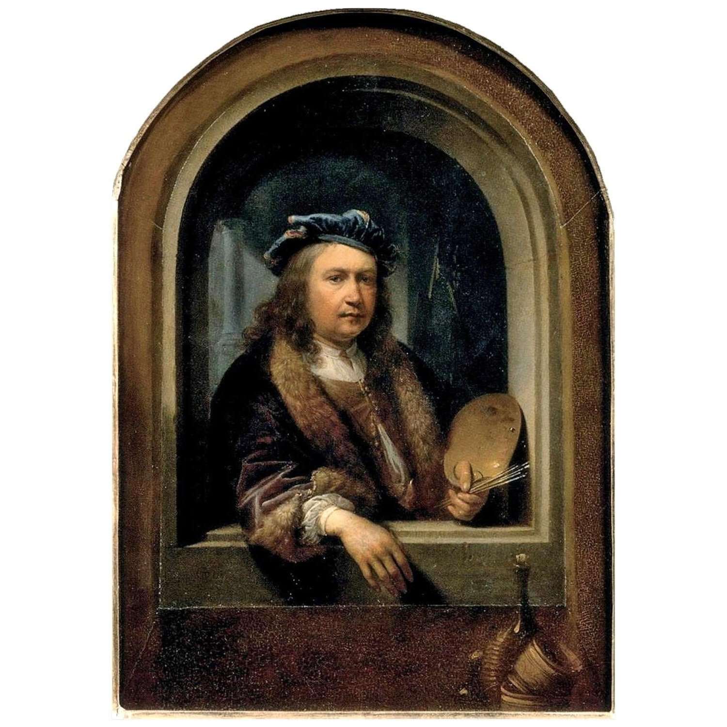  Gerrit Dou. Self Portrait with a Palette. 1665. Musee du Louvre
