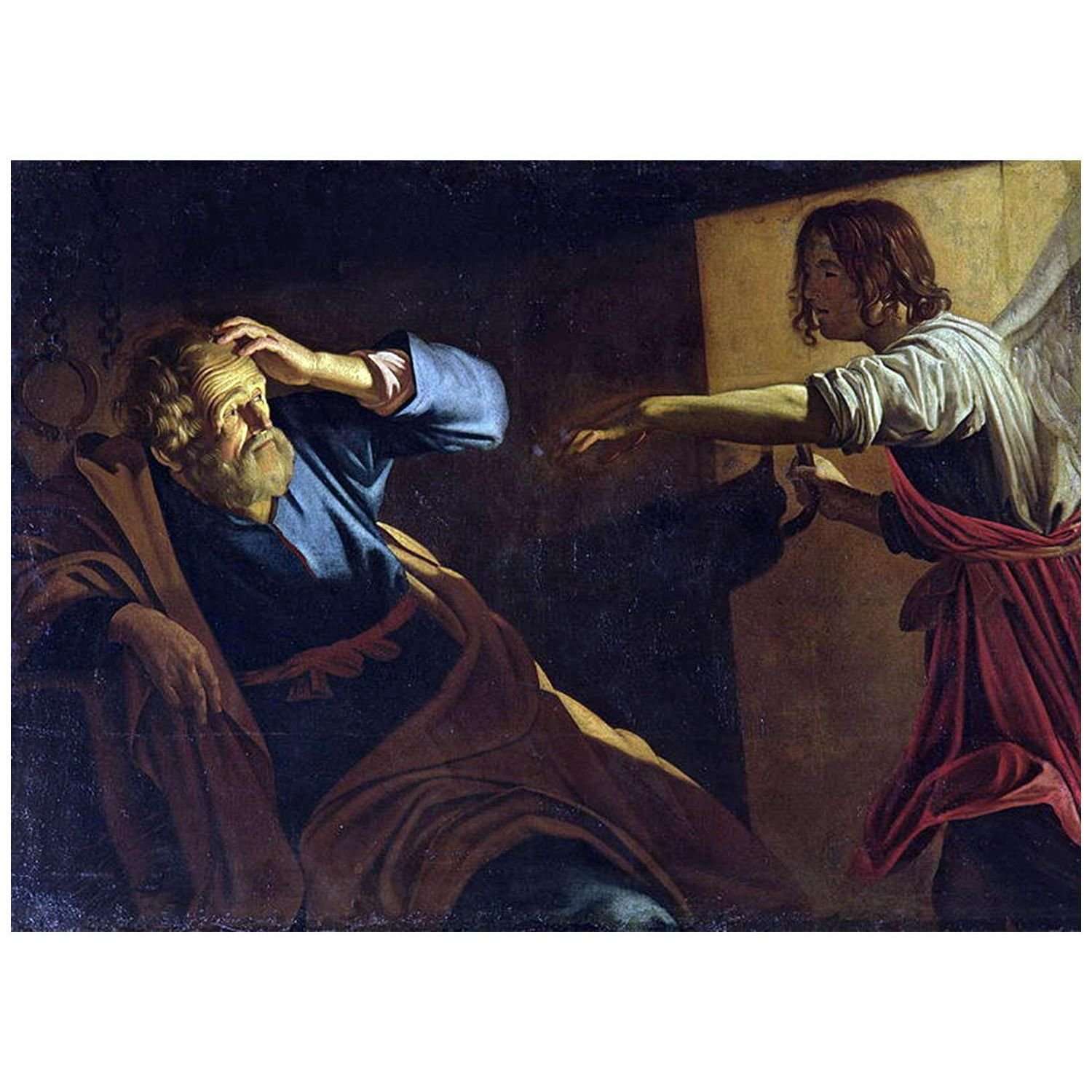  Gerrit van Honthorst. St. Peter's Release from Prison. 1616-1618. Gemaldegalerie Berlin