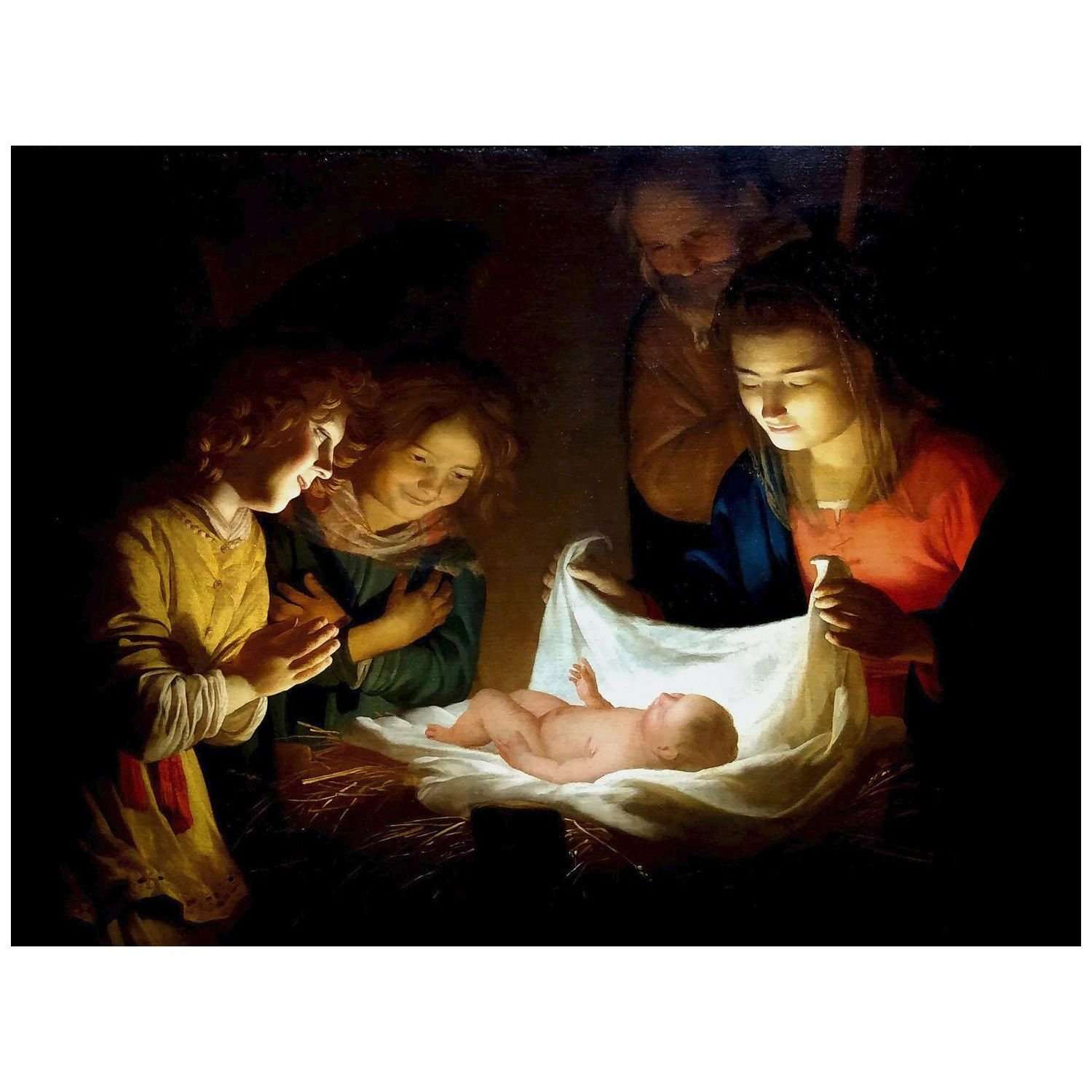  Gerrit van Honthorst. Adoration of the Child. 1620. Galleria degli Uffizi