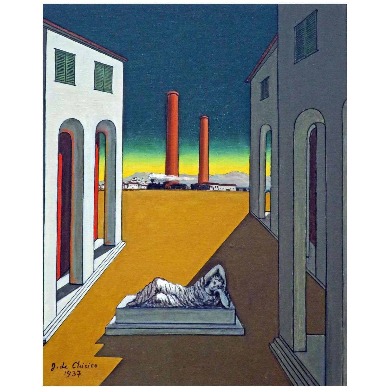   Giorgio de Chirico. Piazza dItalia con statua, 1937. GNAM, Roma