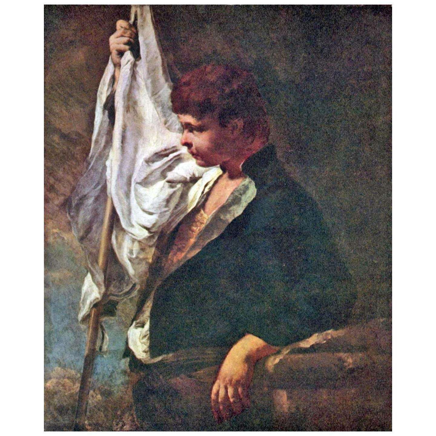   Giambattista Piazzetta. Giovane portabandiera. 1725. Gemaldegalerie Dresden