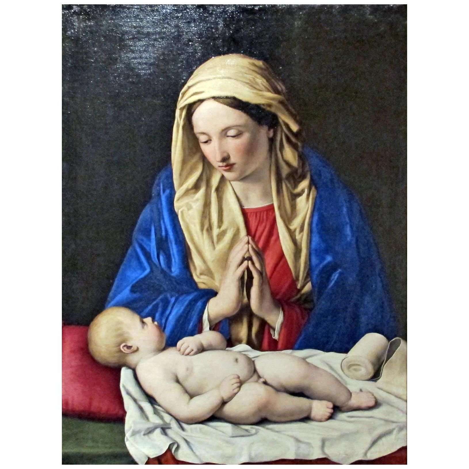  Giovanni Sassoferrato. Madonna Adorante Bambino. 1650. Musee du Louvre