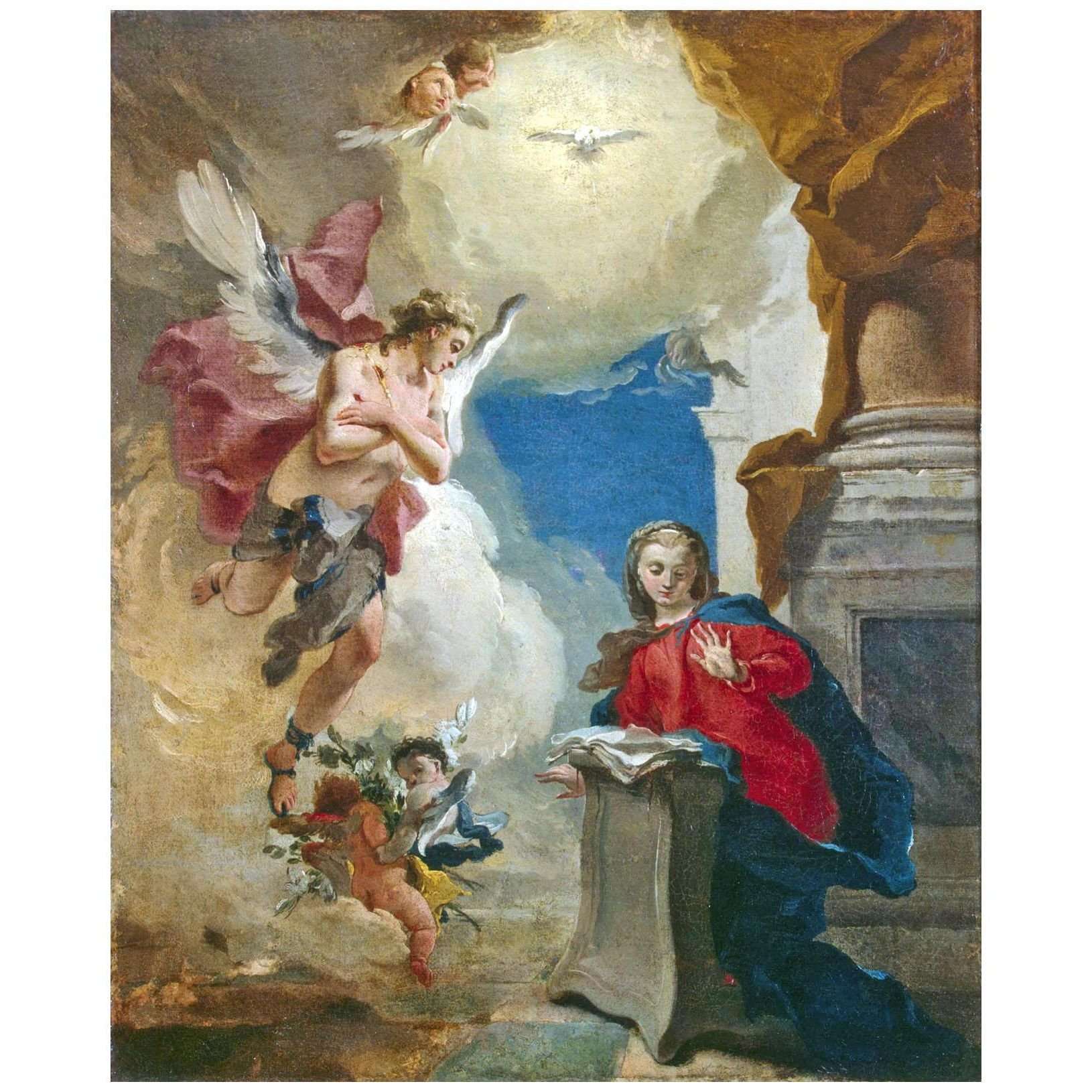   Giovanni Battista Tiepolo. L'Annunciazione. 1724-1725. Hermitage