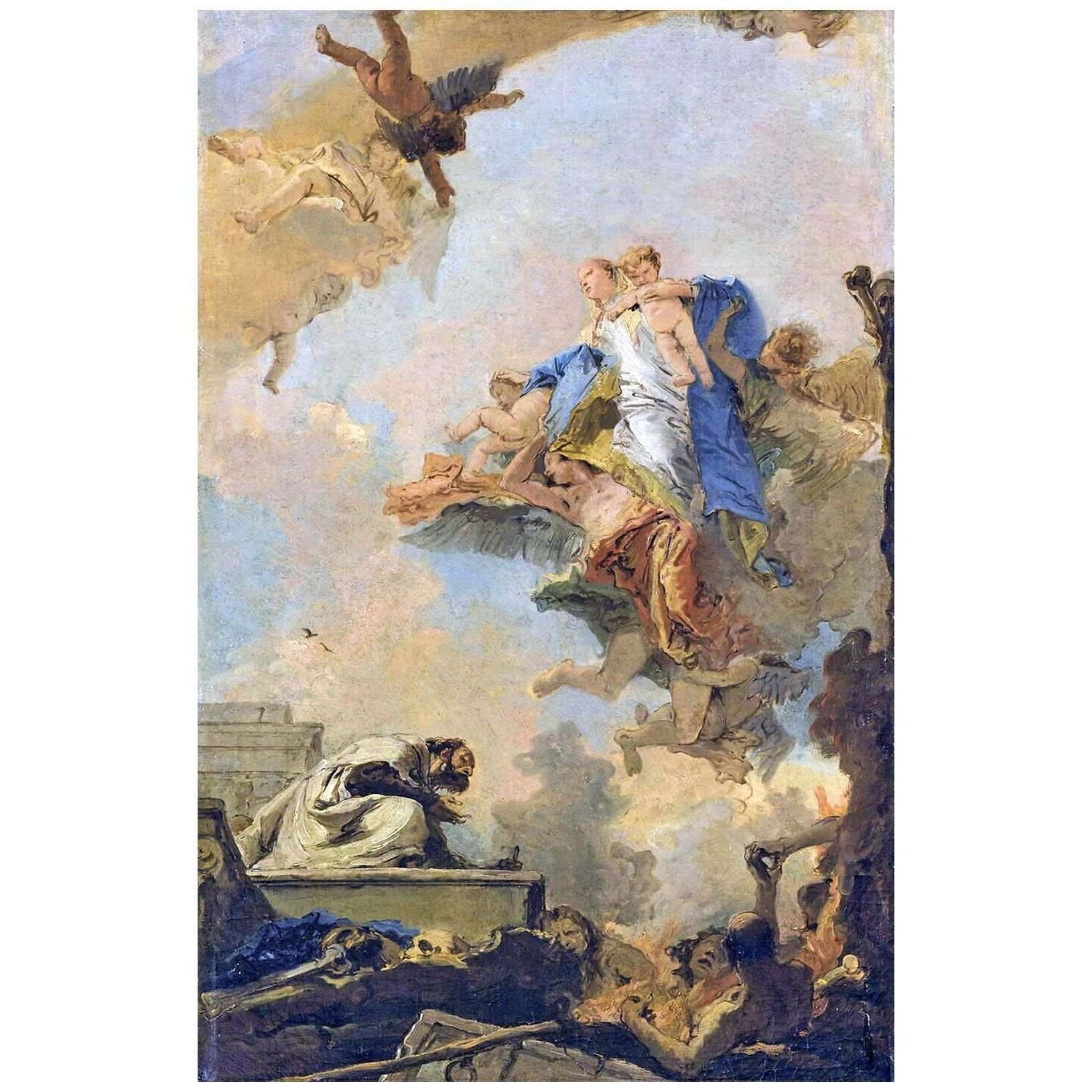   Giovanni Battista Tiepolo. La Vergine del Carmelo appare a San Simone. 1745. Louvre