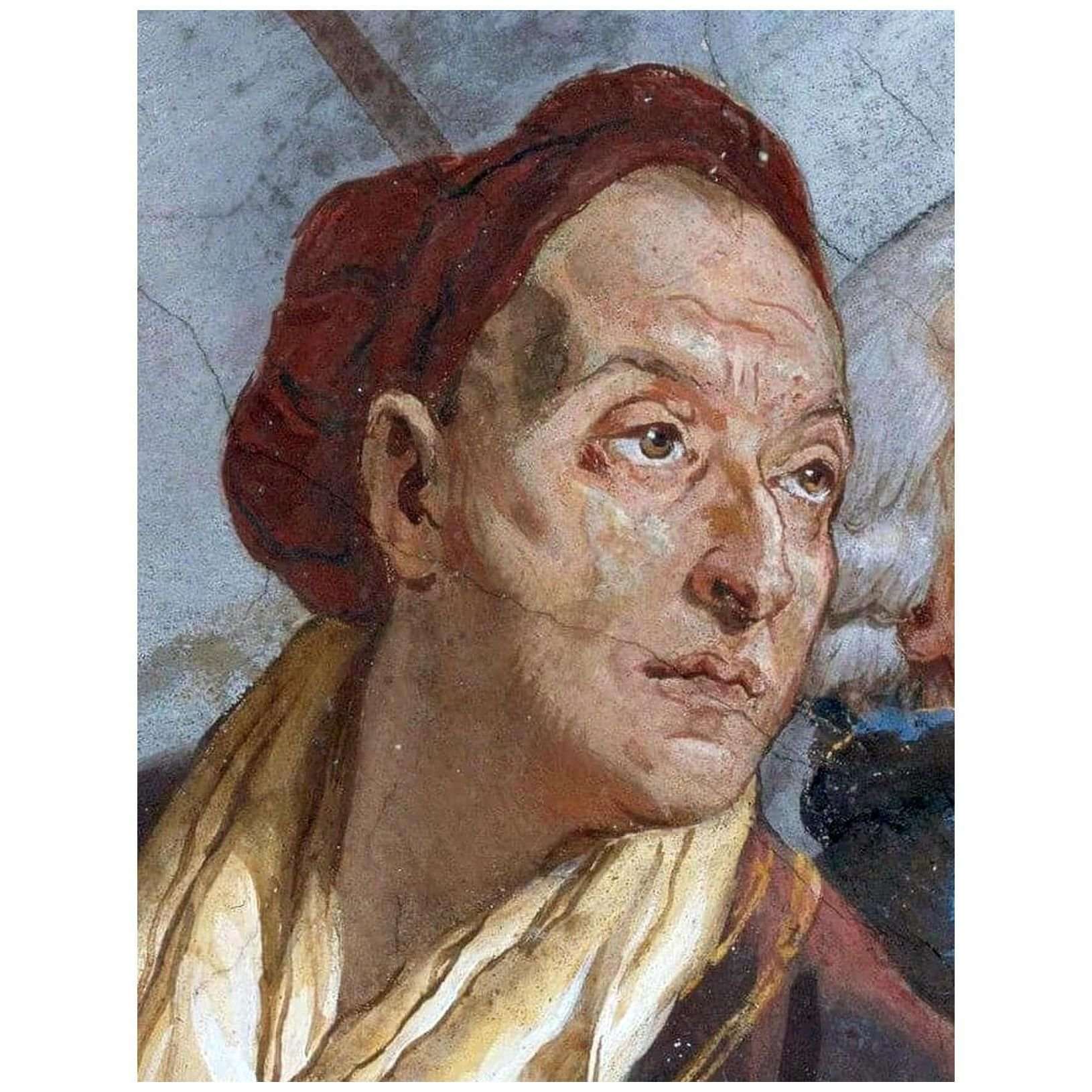   Giovanni Battista Tiepolo. Autoritratto, frammento di affresco. 1750. Schloss Wurzburg