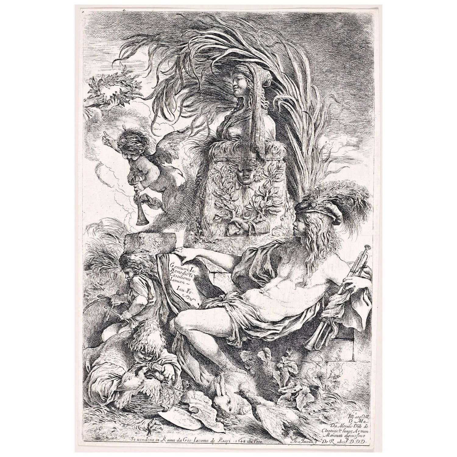 Giovanni Castiglione. Genius. Etching 1648. NGA Washington