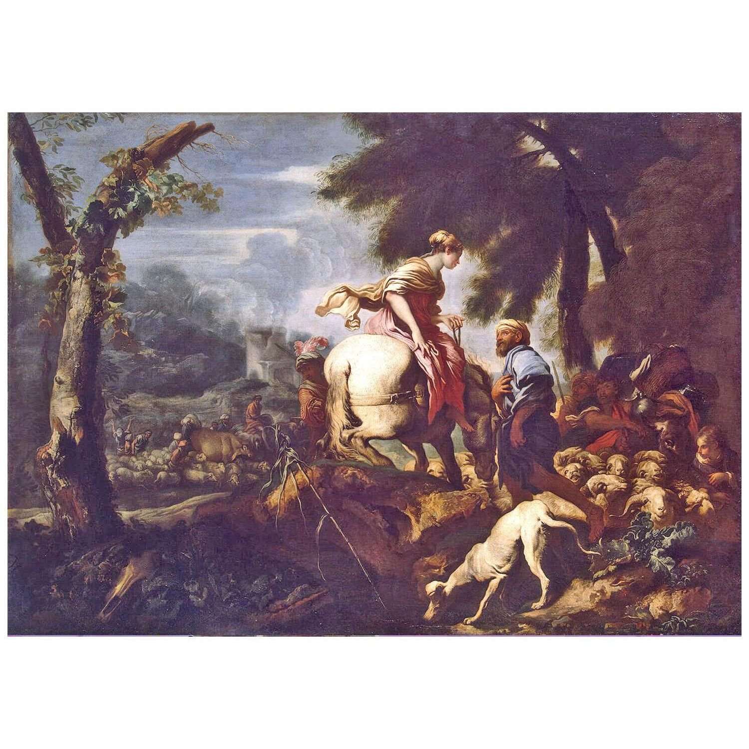  Giovanni Castiglione. Incontro di Rebecca e Isacco. 1650. Museo dell'Ermitage