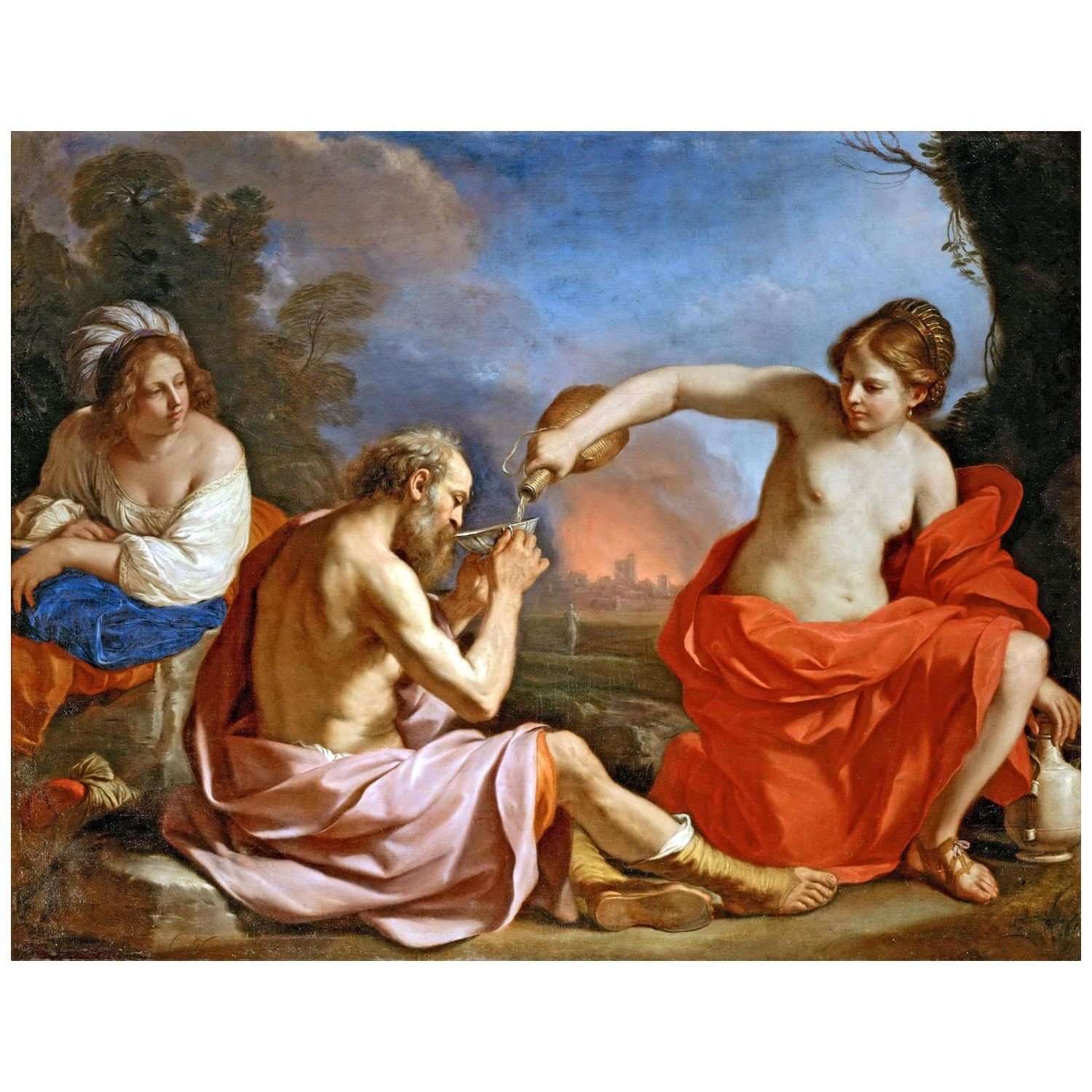  Guercino. Loth e i suoi figli. 1651. Musee du Louvre