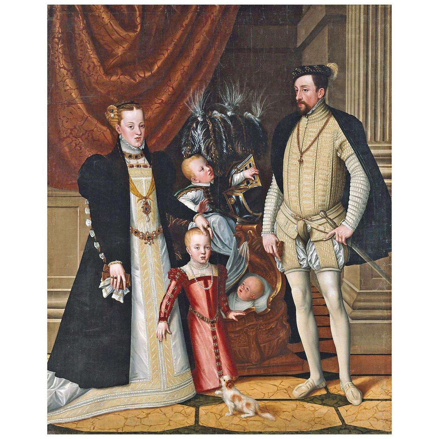  Giuseppe Arcimboldo. Imperatore Massimiliano II con la famiglia. 1563. KHM Wien