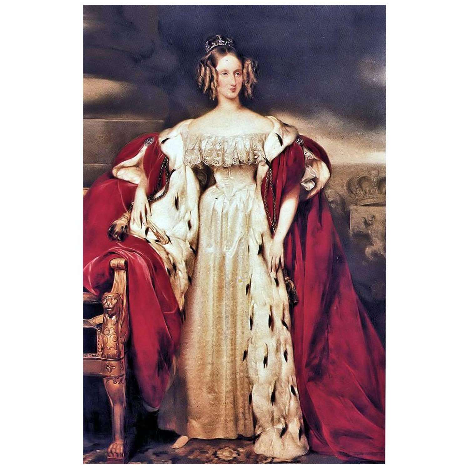  Gustave Wappers. Portrait of Louise of Orl?ans. 1830. Royal collection of Belgium