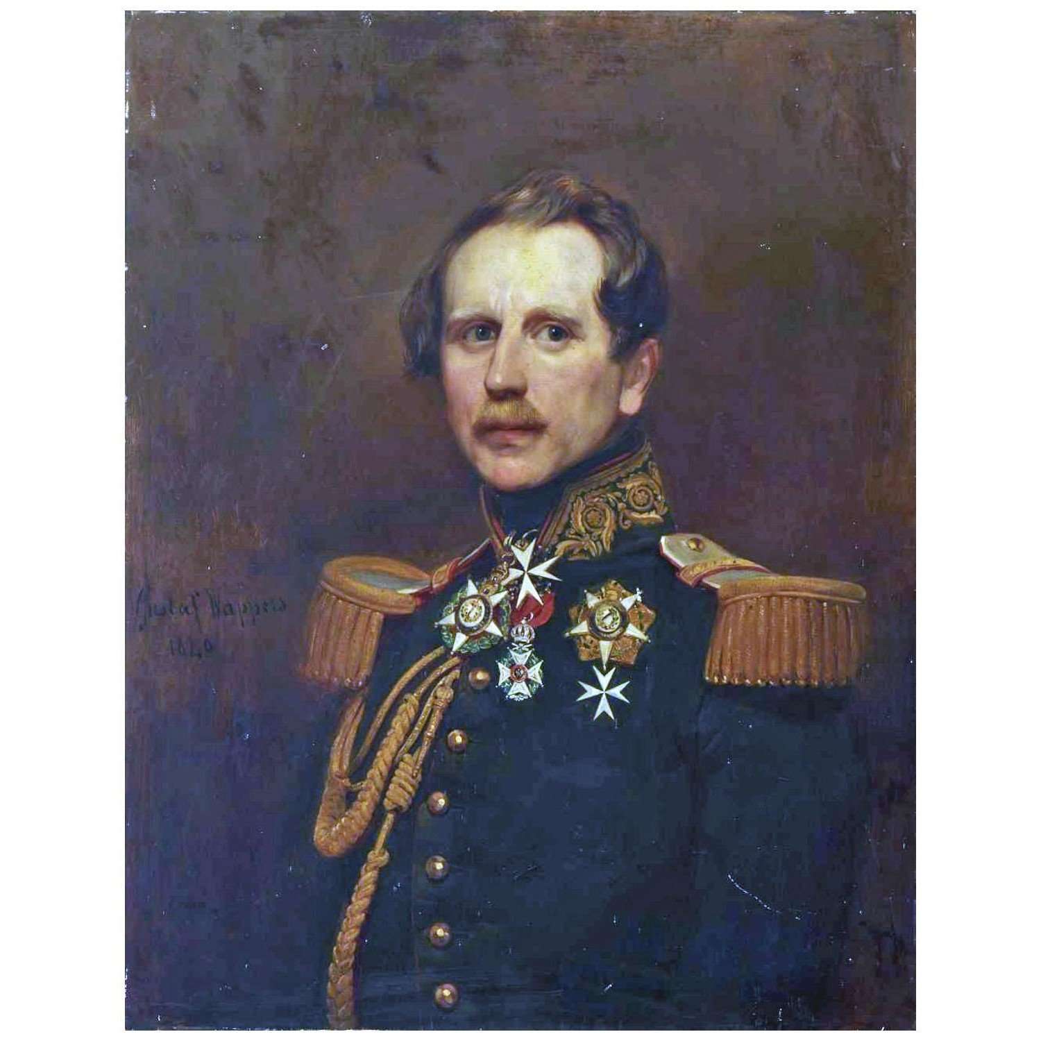  Gustave Wappers. Portrait of a Belgian Officer. 1840. Private collection
