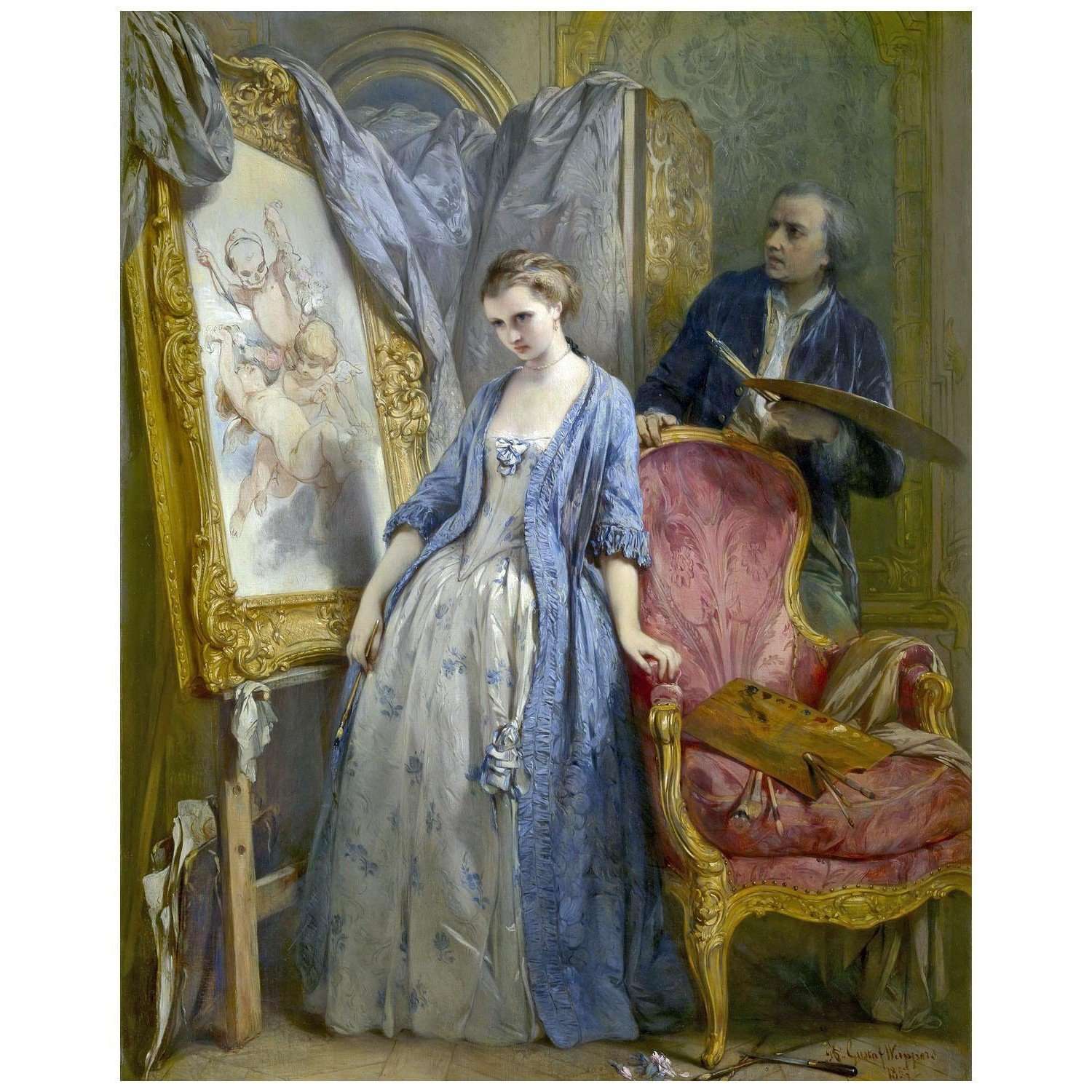  Gustave Wappers. Young paintress in reverie. 1857. KMSK Antwerpen