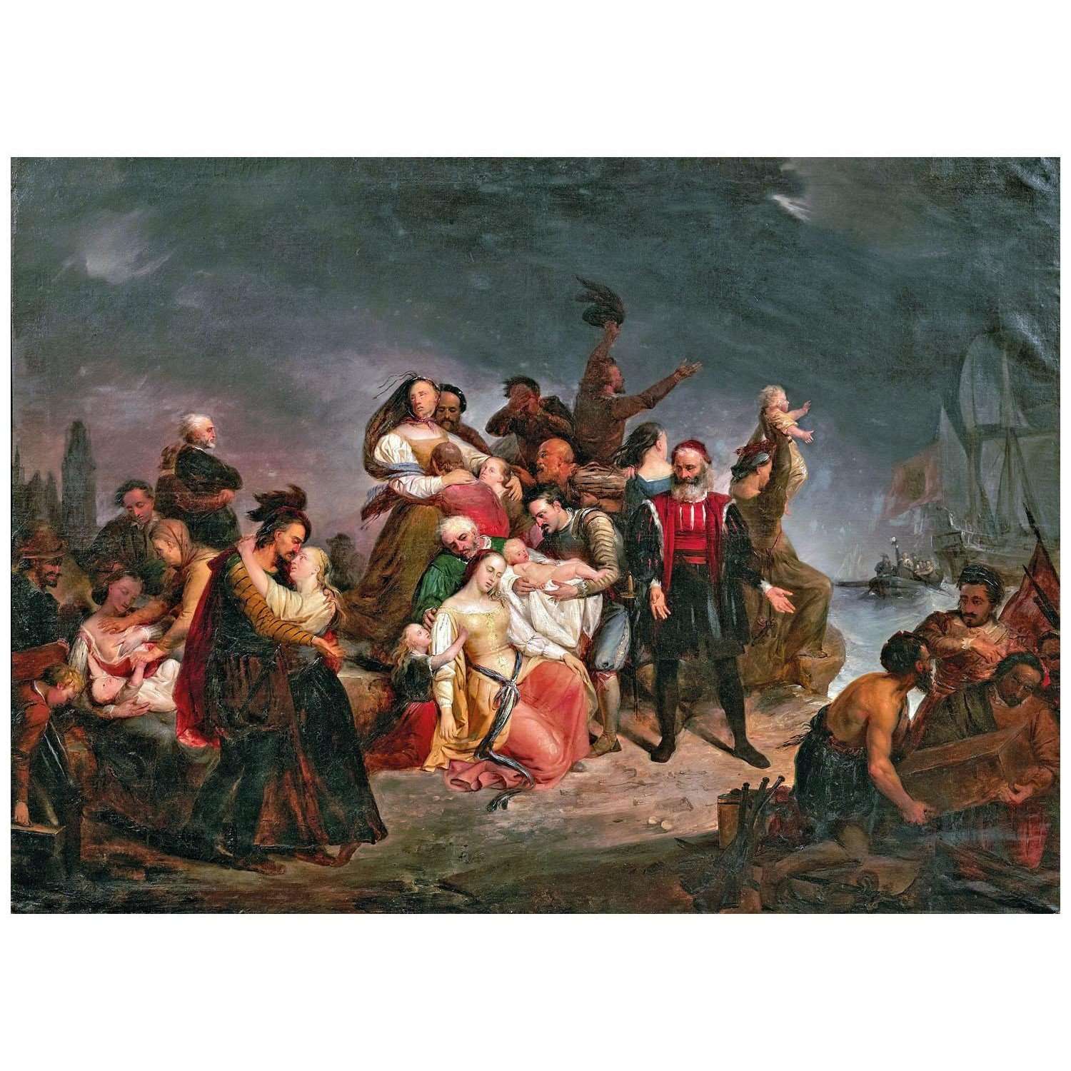  Gustave Wappers. The Farewell to America. 1860. Private collection