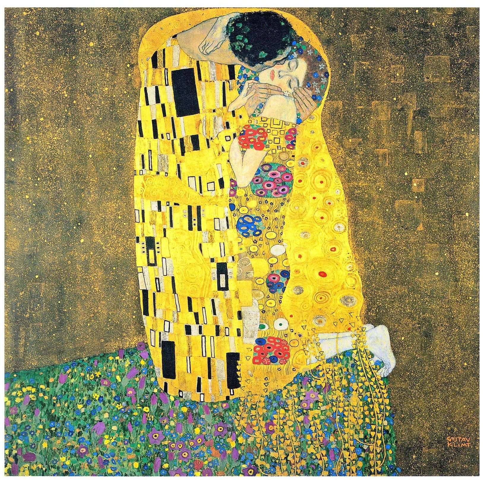  Gustav Klimt. Der Kuss. 1907-1908. Belvedere Wien