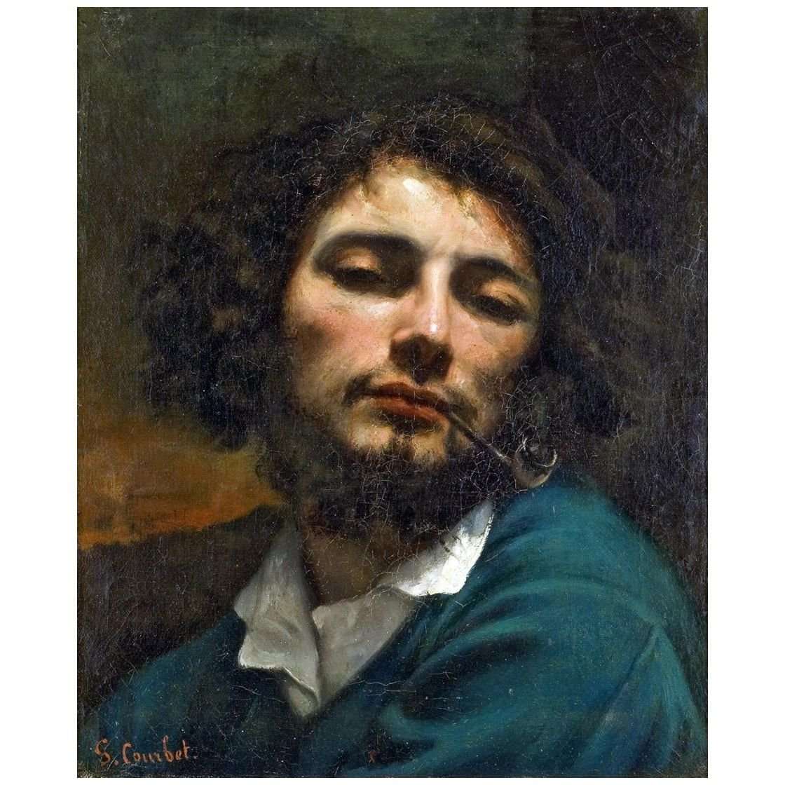  Gustave Courbet. Autoportrait a la pipe. 1848. Musee Fabre Montpellier