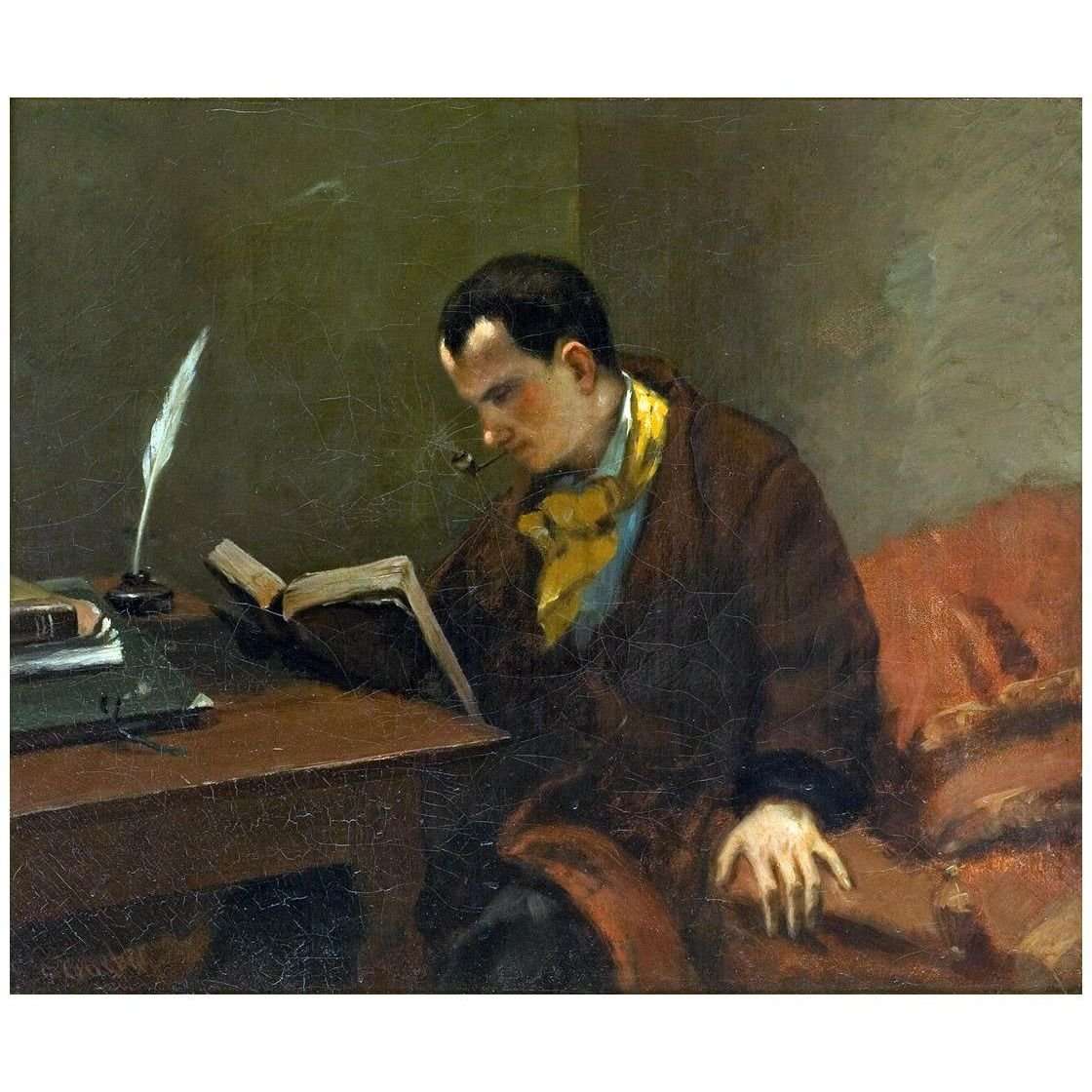  Gustave Courbet. Portrait de Baudleaire. 1848. Musee Fabre Montpellier