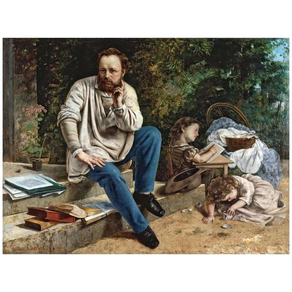  Gustave Courbet. Pierre-Joseph Proudhon et ses enfants. 1853. Petit Palais Paris