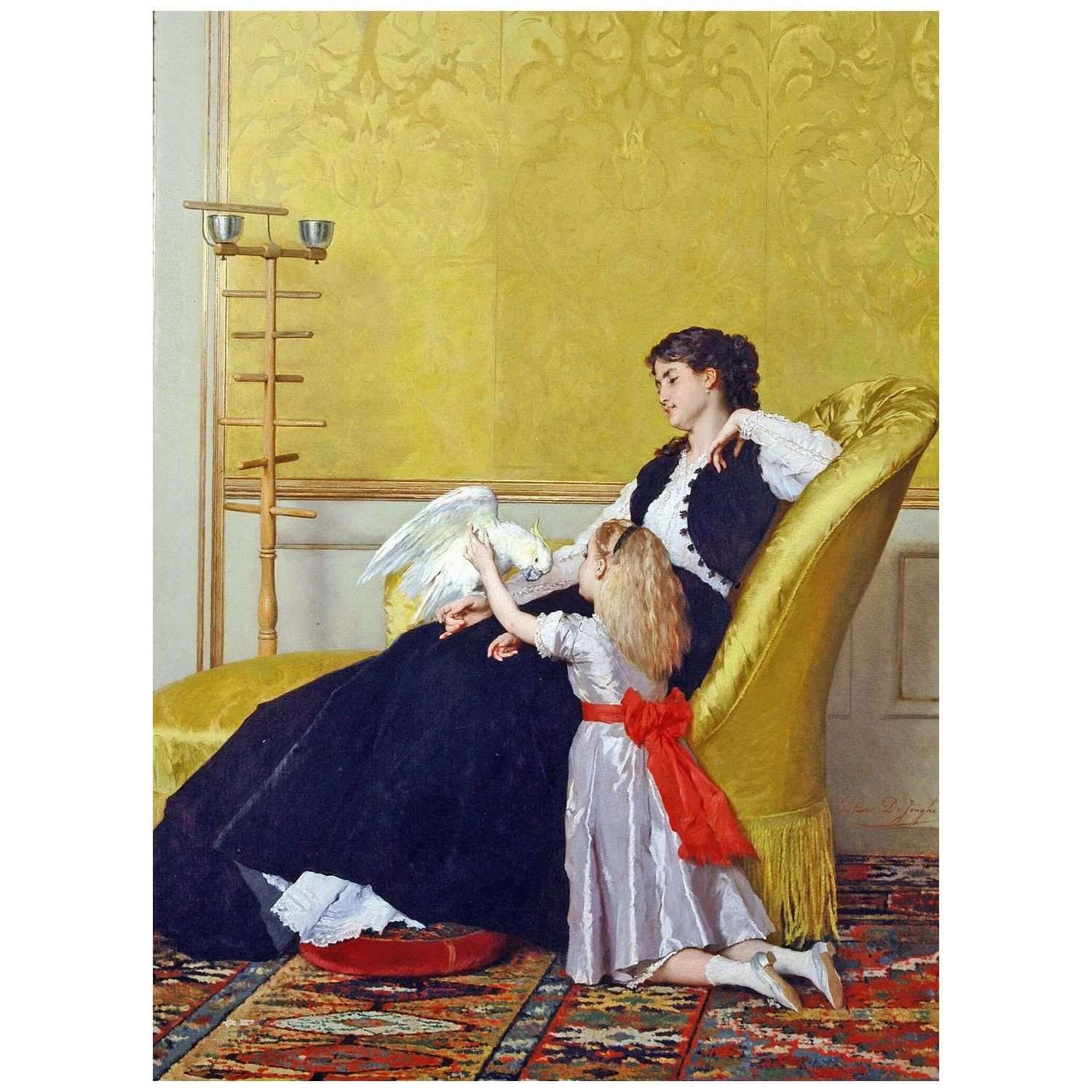    Gustave De Jonghe. Le Cacato?s. 1866. Galerie Berko Brugge