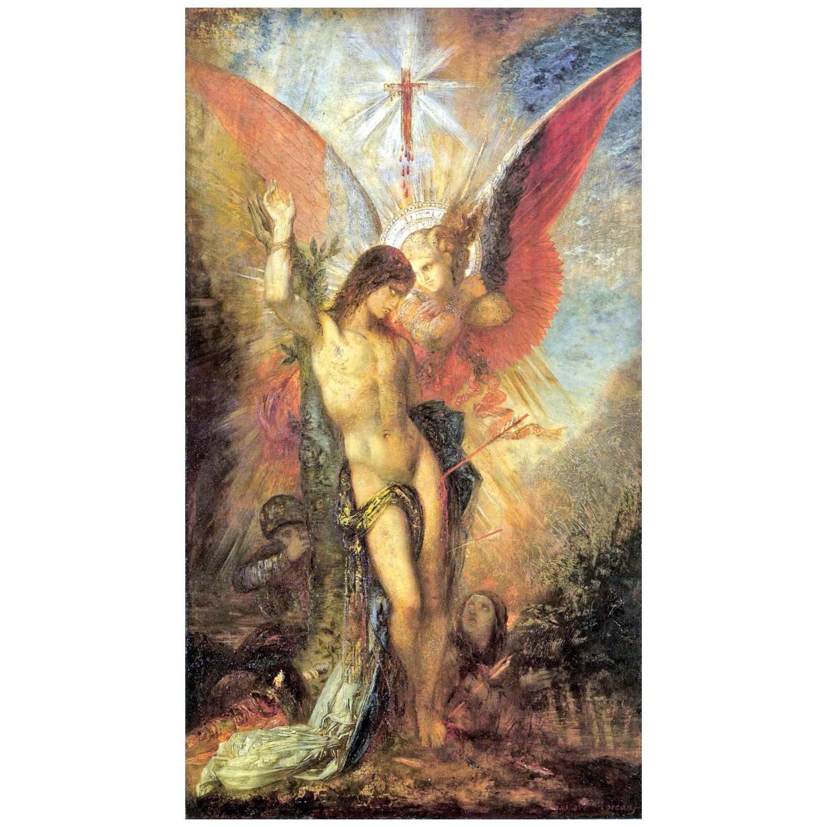  Gustave Moreau. Saint S?bastien et l'Ange. 1876. Fogg Museum Cambridge