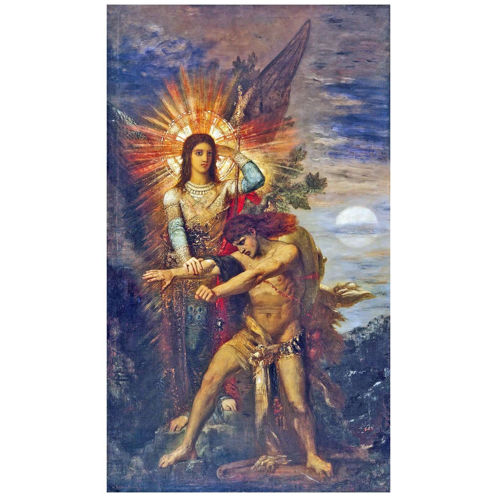  Gustave Moreau. Jacob et l'Ange. 1878. Fogg Museum Cambridge