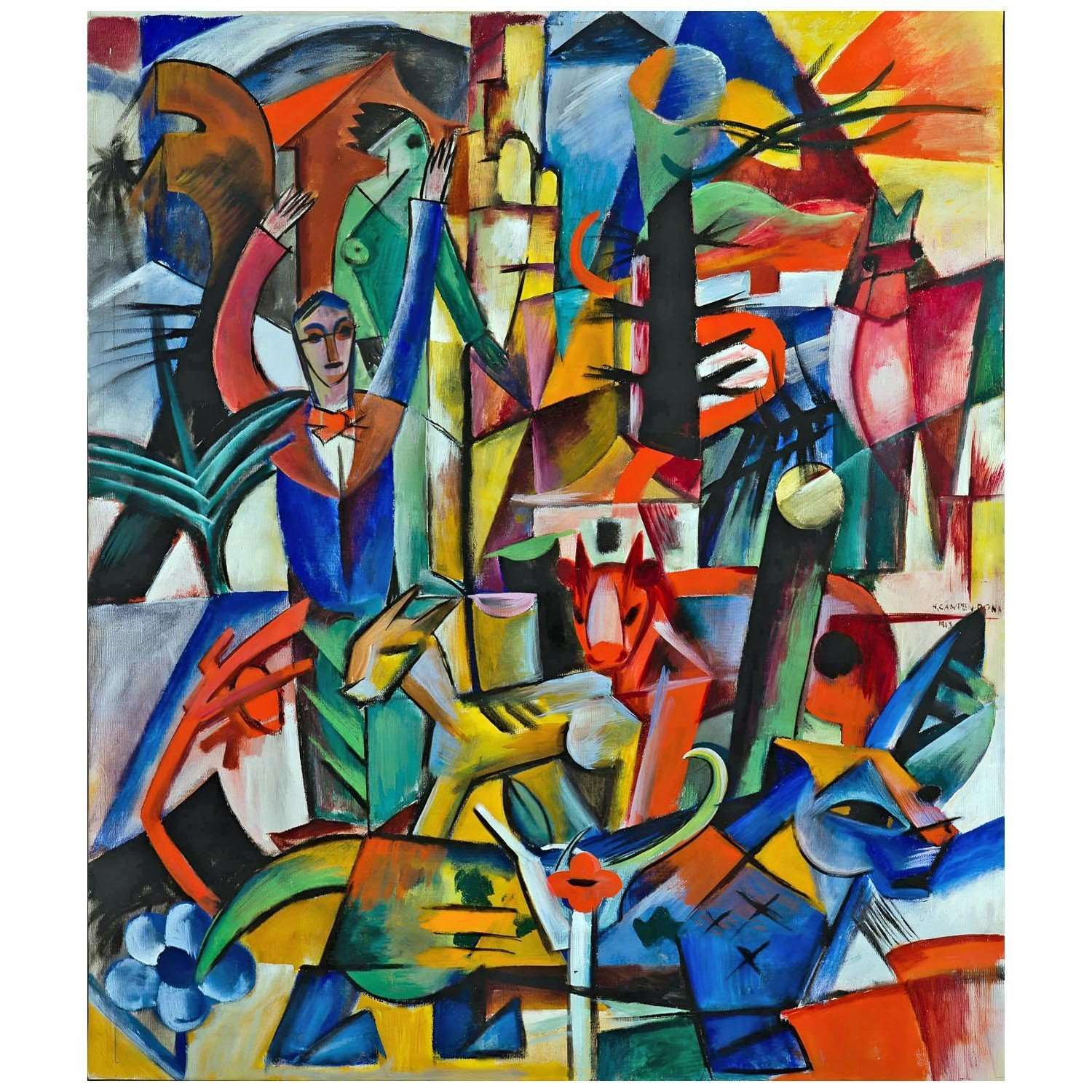  Heinrich Campendonk. Idyllische Landschaft. 1913. Saint Louis Art Museum