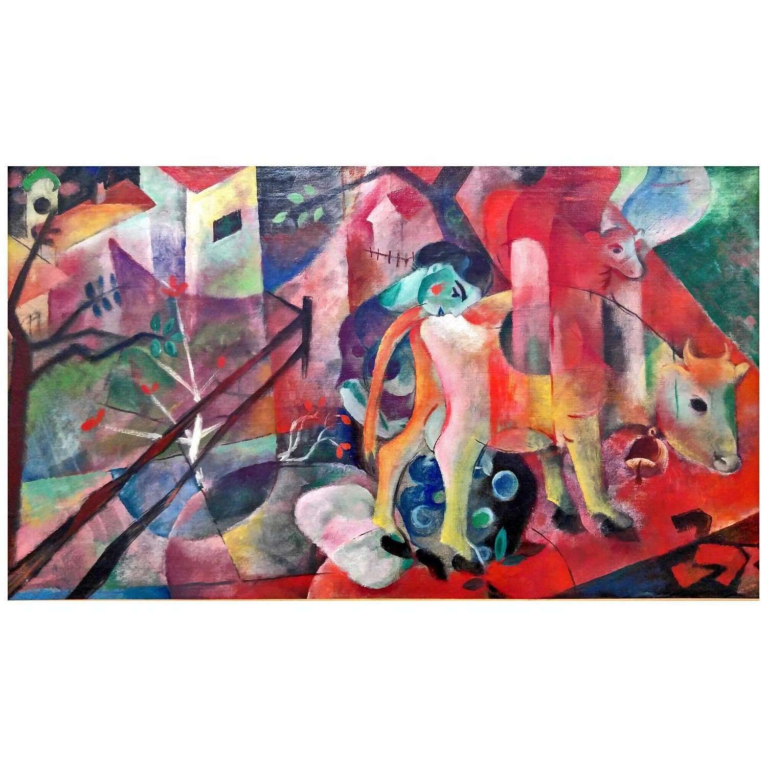  Heinrich Campendonk. Bild mit Kuh. 1915. Lenbachhaus Munchen