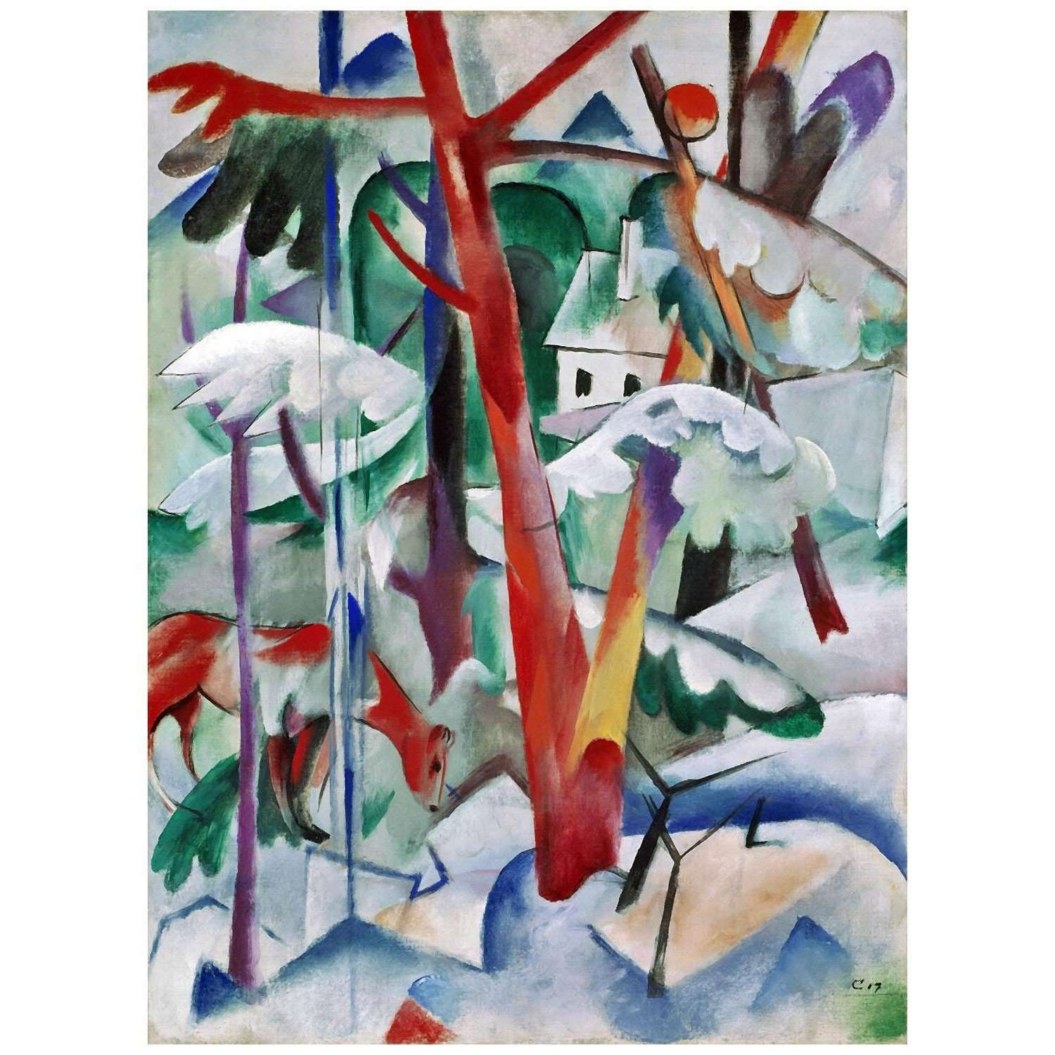  Heinrich Campendonk. Landschaft. 1917. Art Institute of Chicago