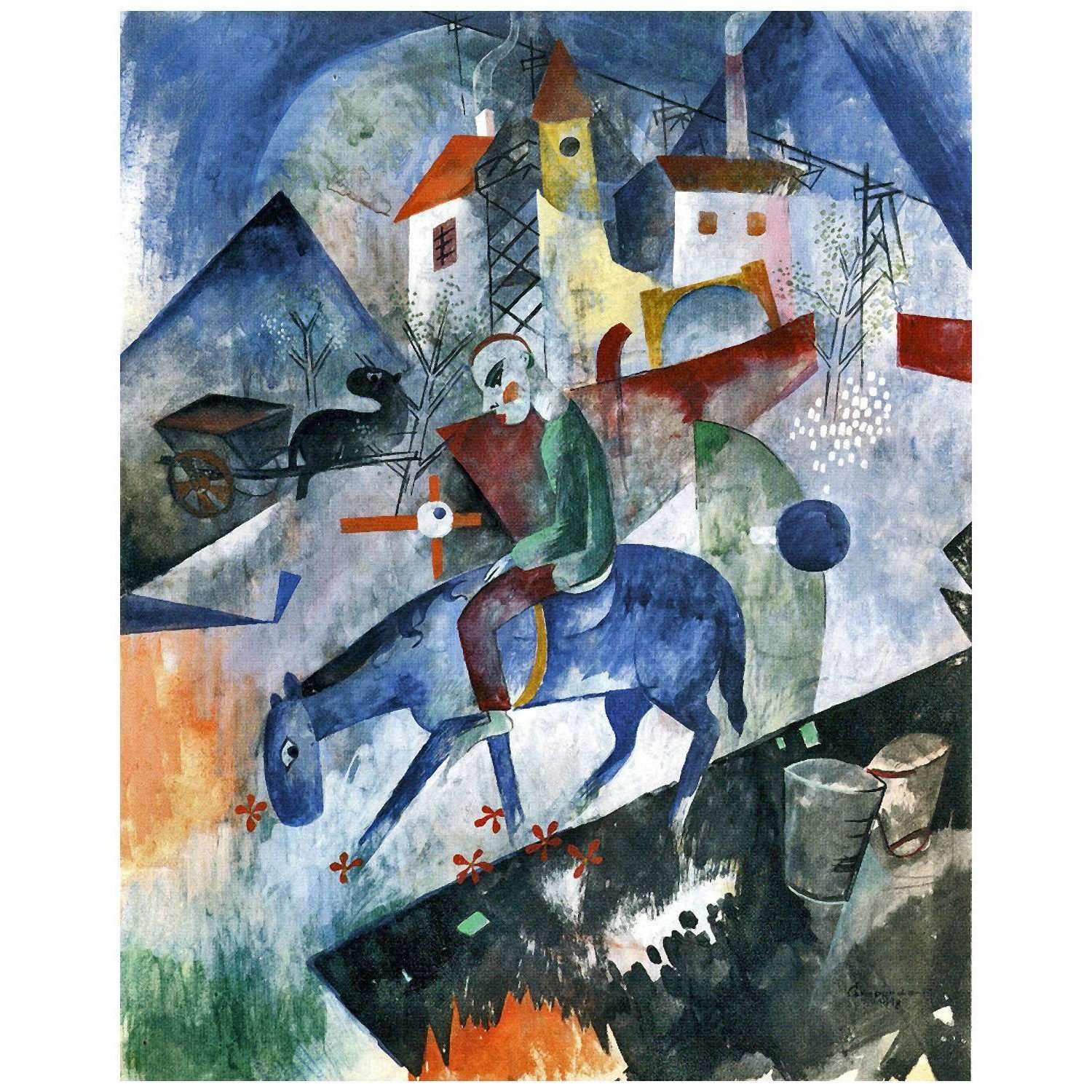  Heinrich Campendonk. Penzberger Reiter. 1918. Abteiberg M?nchengladbach