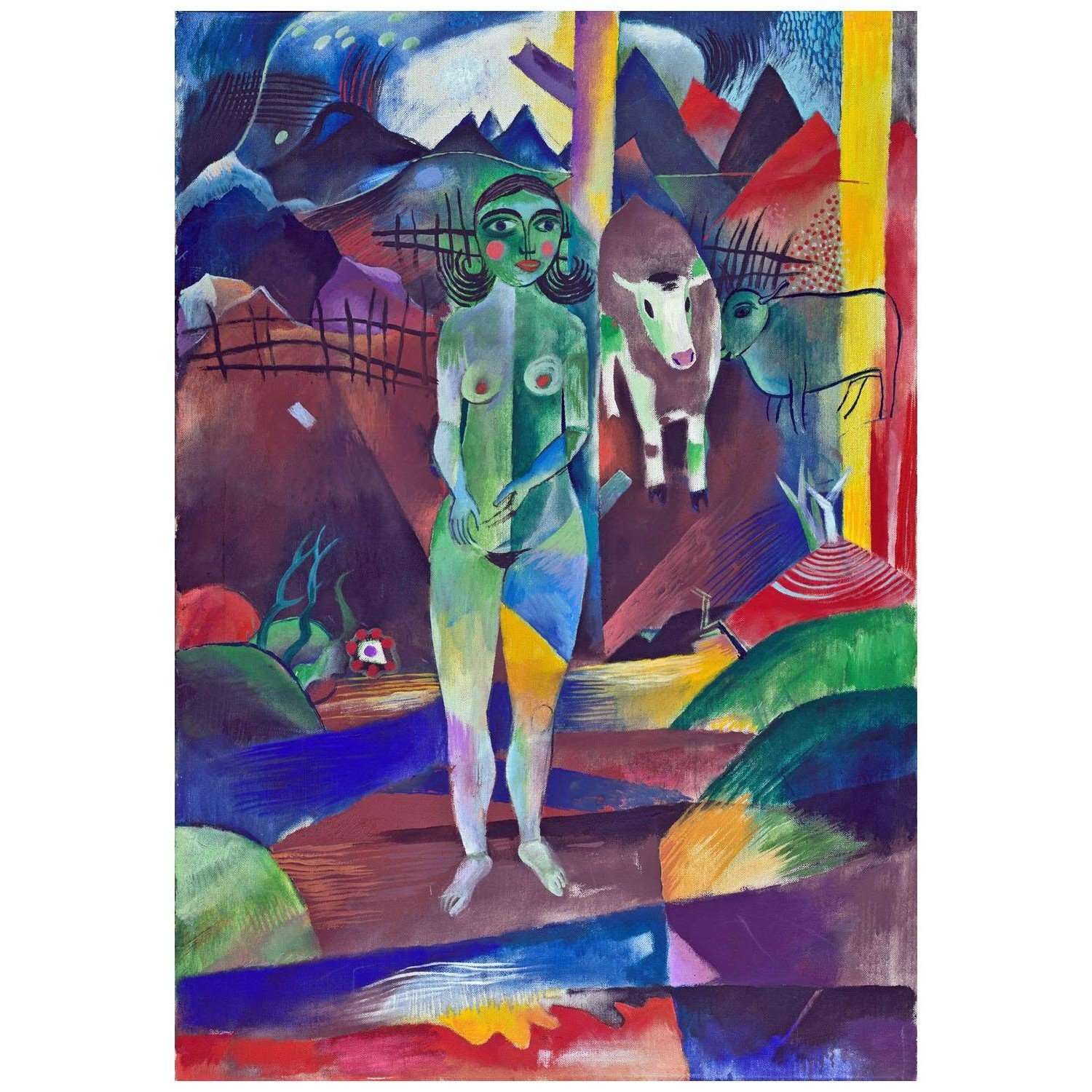  Heinrich Campendonk. Mensch und Tier. 1924. Museum Ermitage