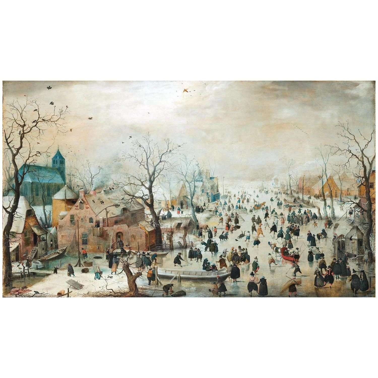  Hendrick Avercamp. Winter Landscape with Skaters.1608. Rijksmuseum Amsterdam
