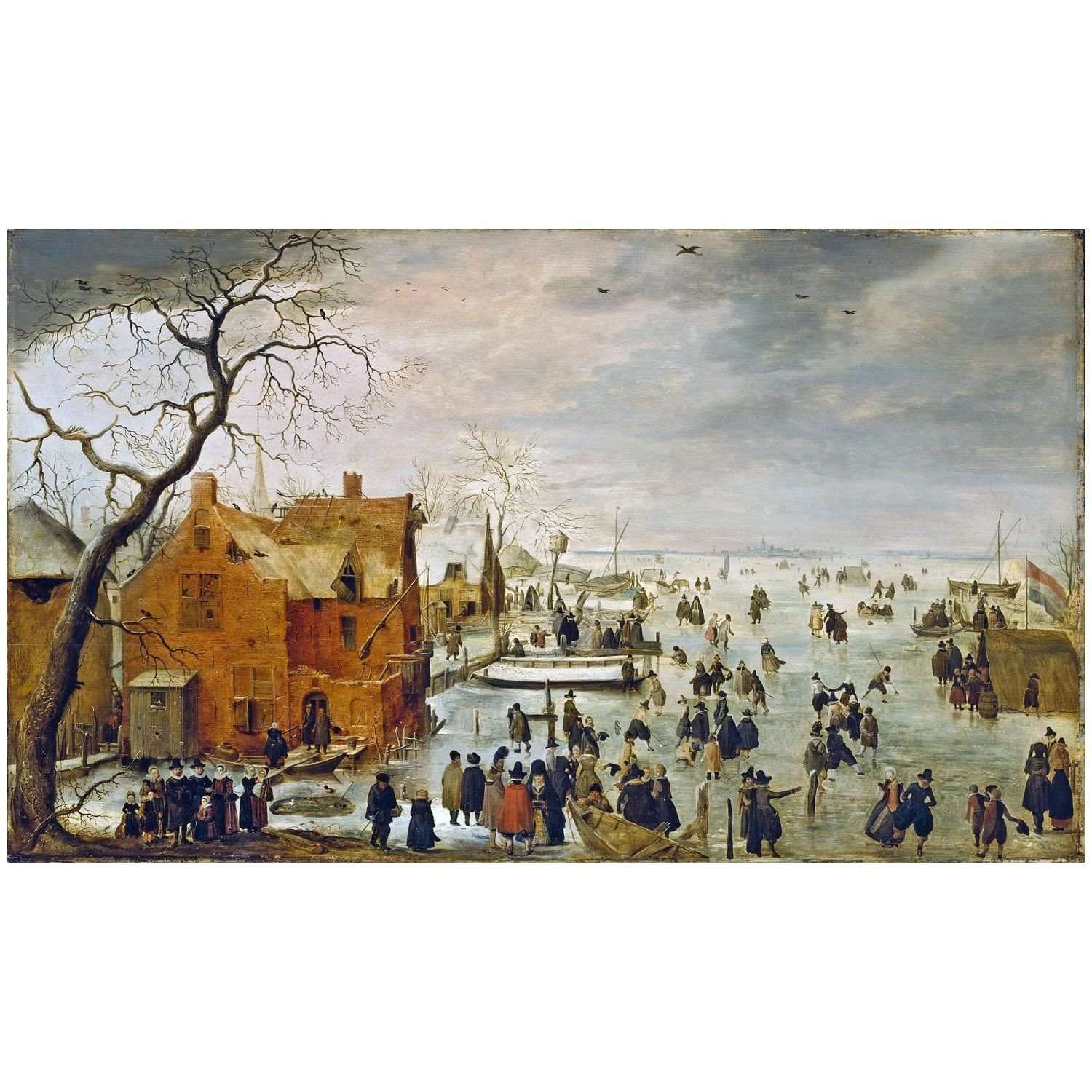  Hendrick Avercamp. Ice Landscape. 1610. Staatliches Museum Schwerin