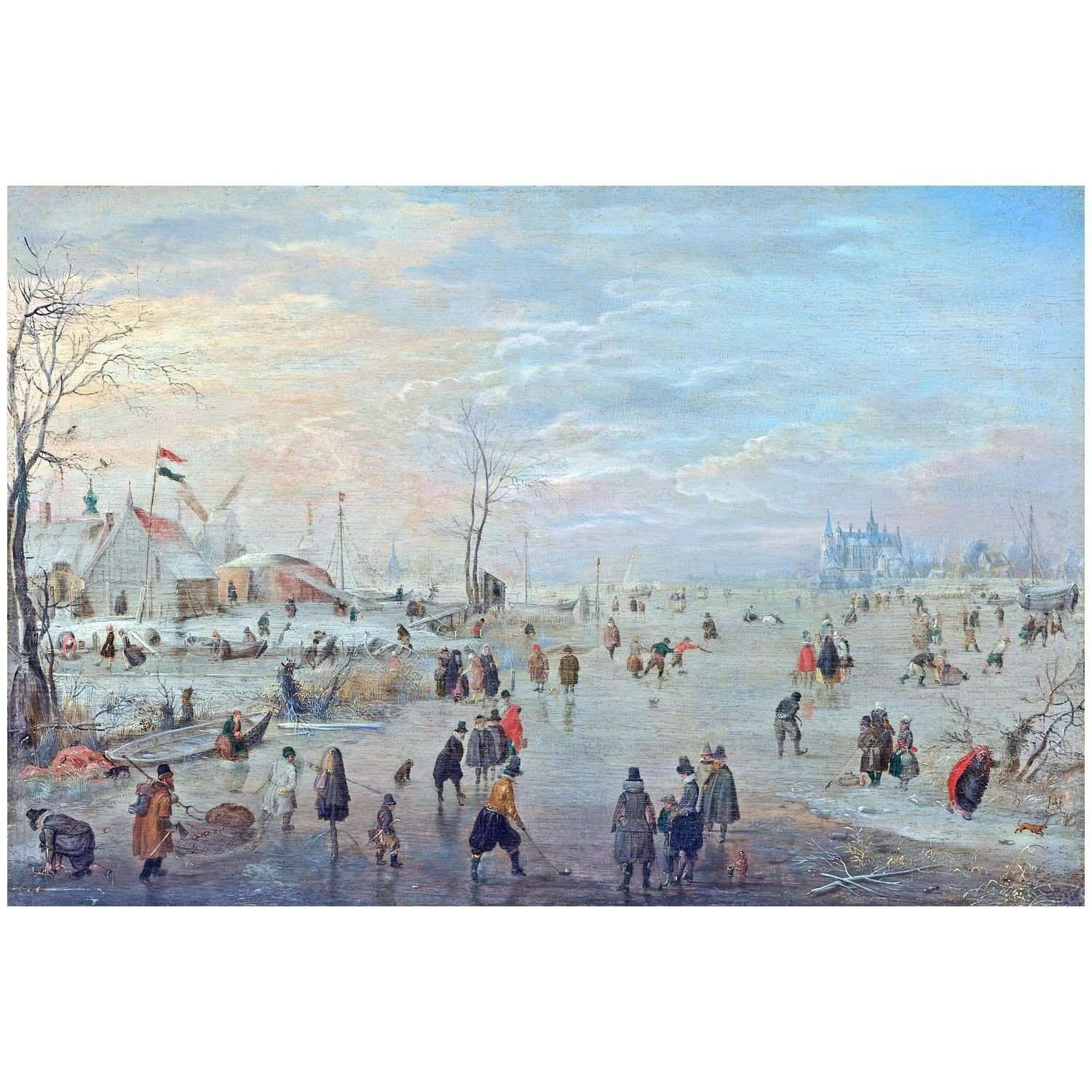  Hendrick Avercamp. Enjoying the Ice. 1615-1620. Rijksmuseum Amsterdam