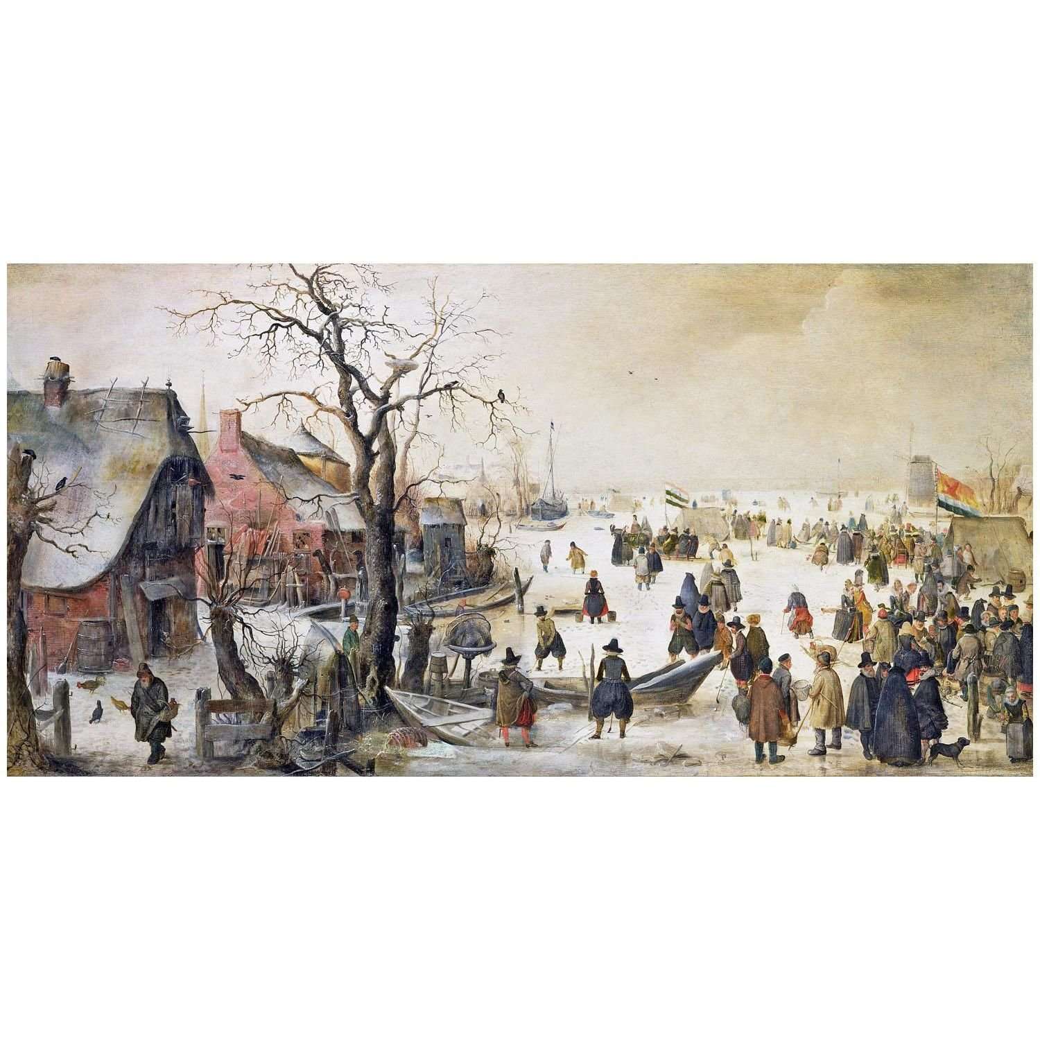  Hendrick Avercamp. Winter Scene on a Canal. 1615. Toledo Museum of Art