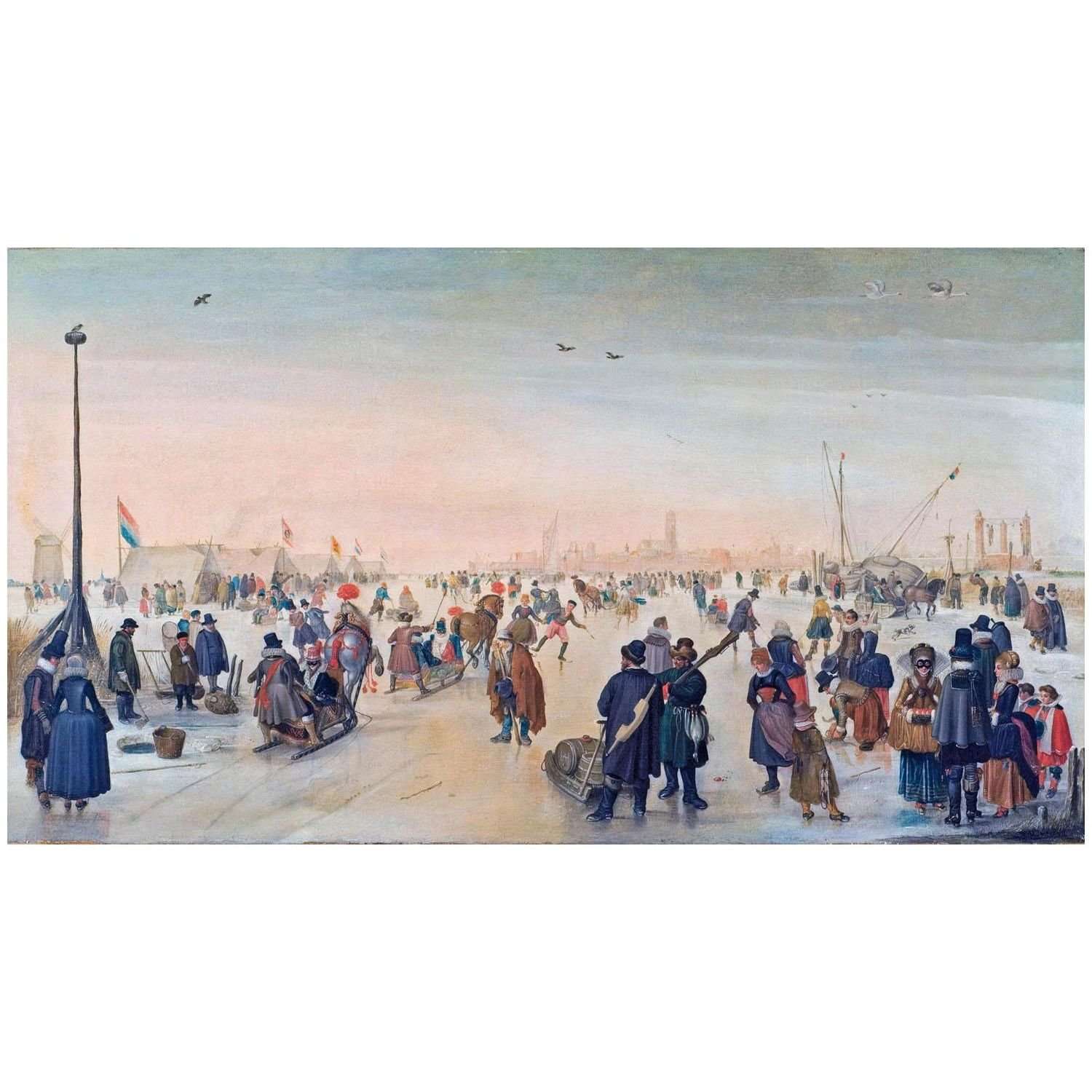  Hendrick Avercamp. Enjoying the Ice near a Town. 1620. Rijksmuseum Amsterdam