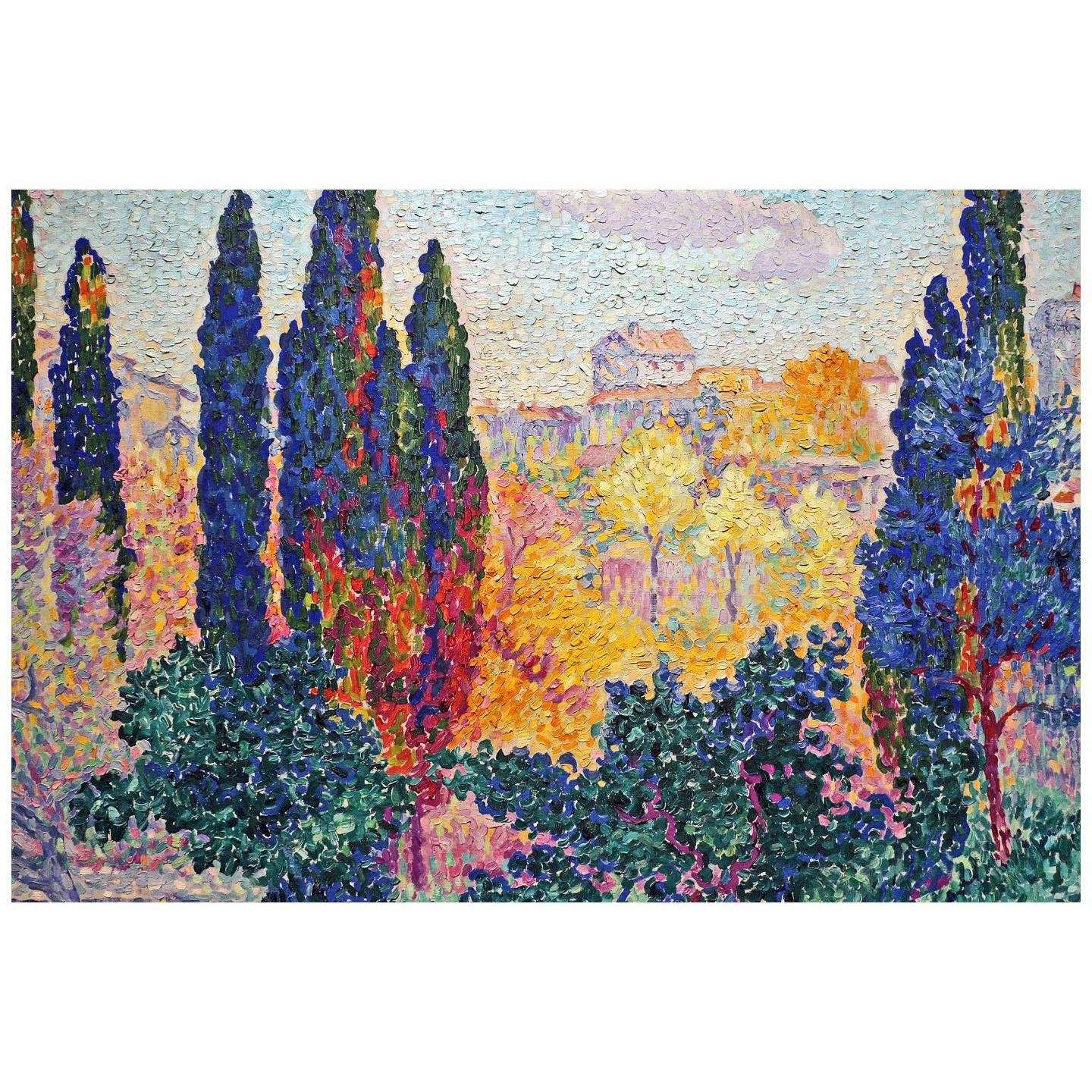  Henri-Edmond Cross. Les cypres a Cagnes. 1908. Musee dOrsay Paris